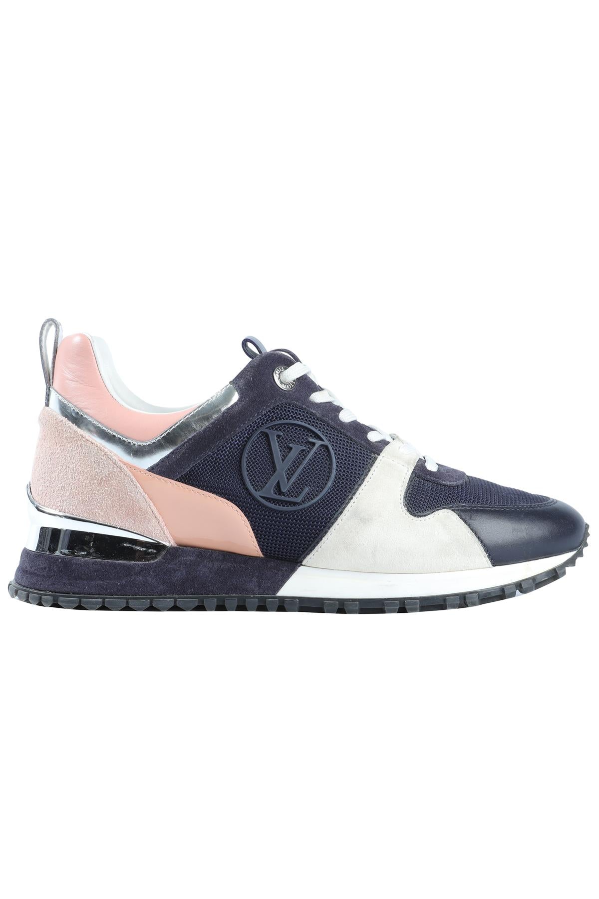 LOUIS VUITTON NAVY RUN AWAY SUEDE SNEAKERS EU 38 UK 5 US 8