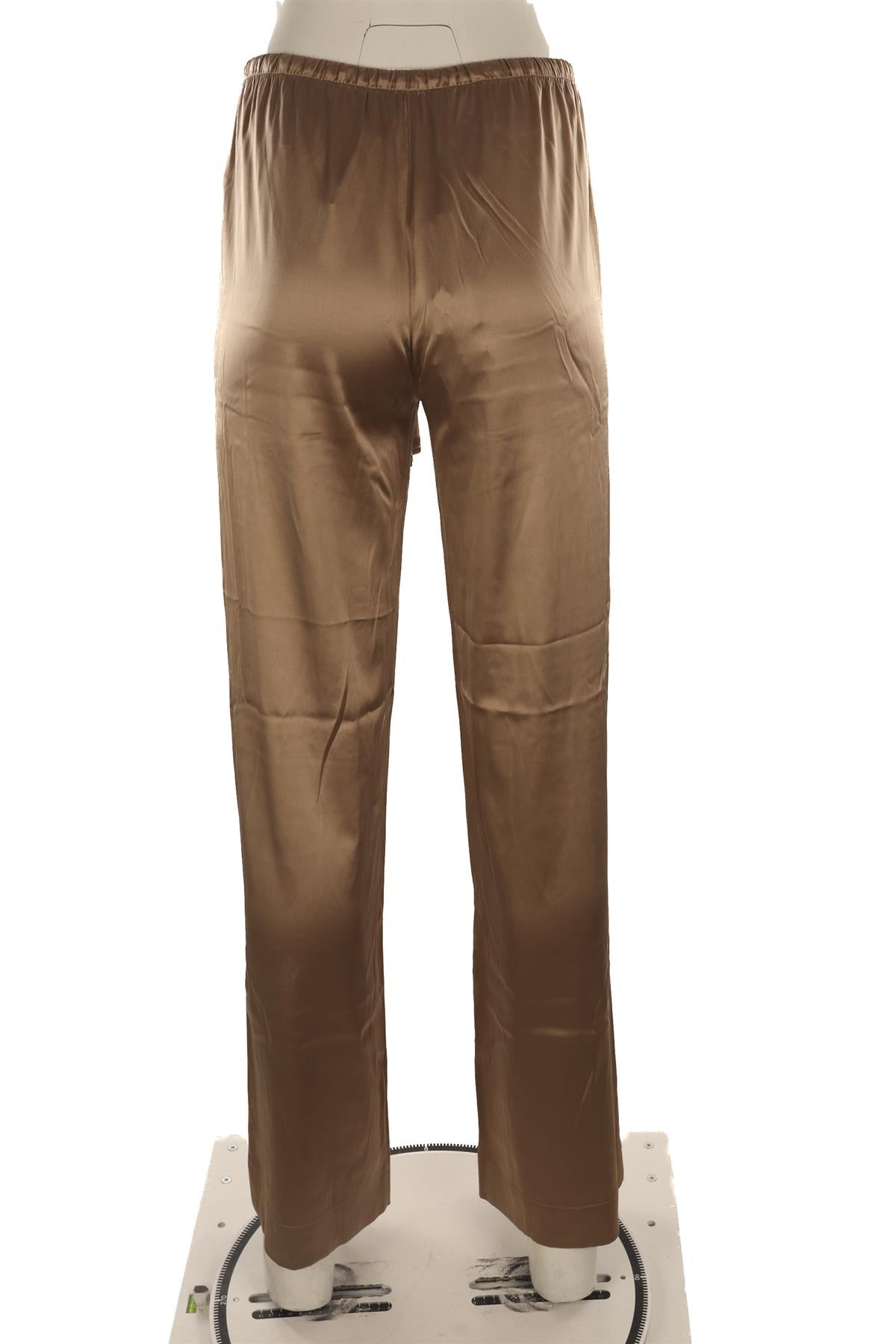 ETERNE BROWN SILK STRAIGHT LEG PANTS XSMALL-SMALL