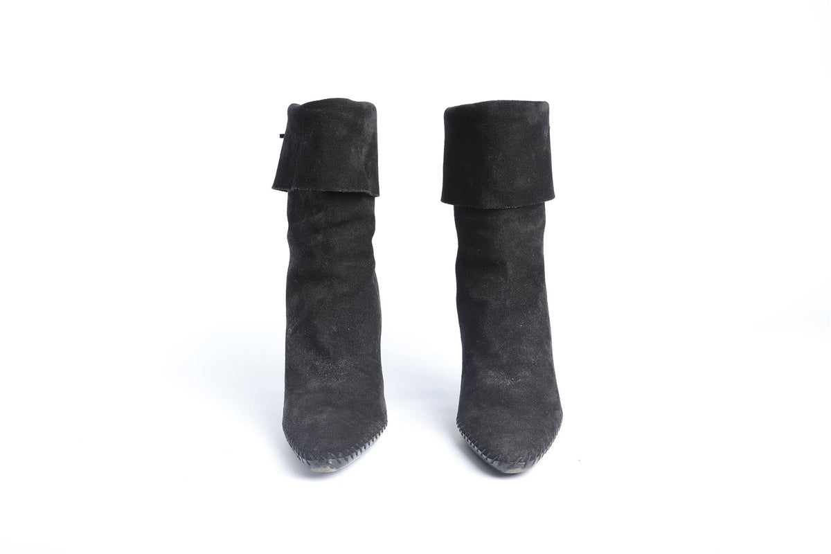 GUCCI BLACK VINTAGE SUEDE ANKLE BOOTS EU 38 UK 5 US 8