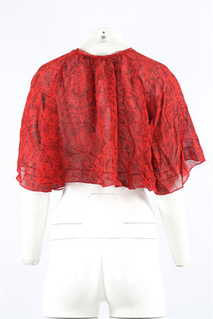 IRO RED CHIFFON TOP FR 34 UK 6