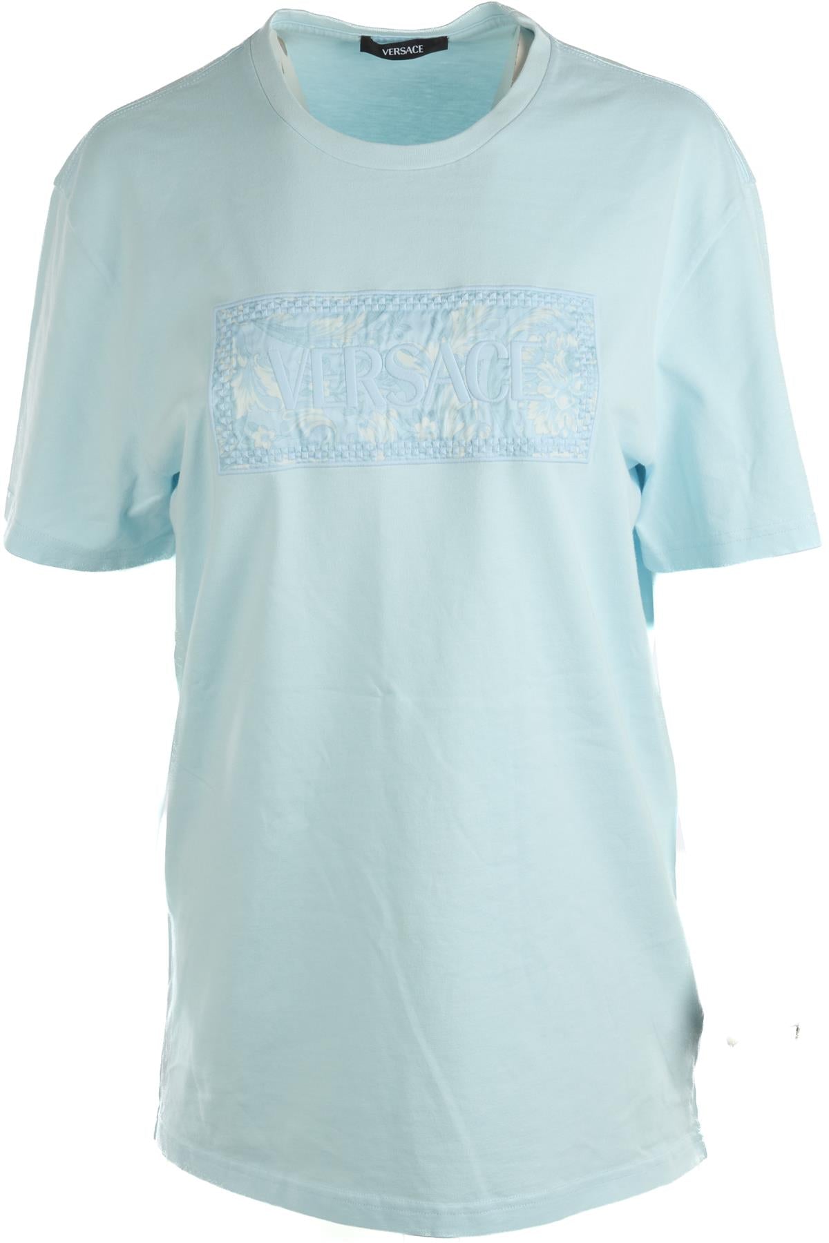 VERSACE BLUE COTTON T-SHIRT IT 40 UK 8