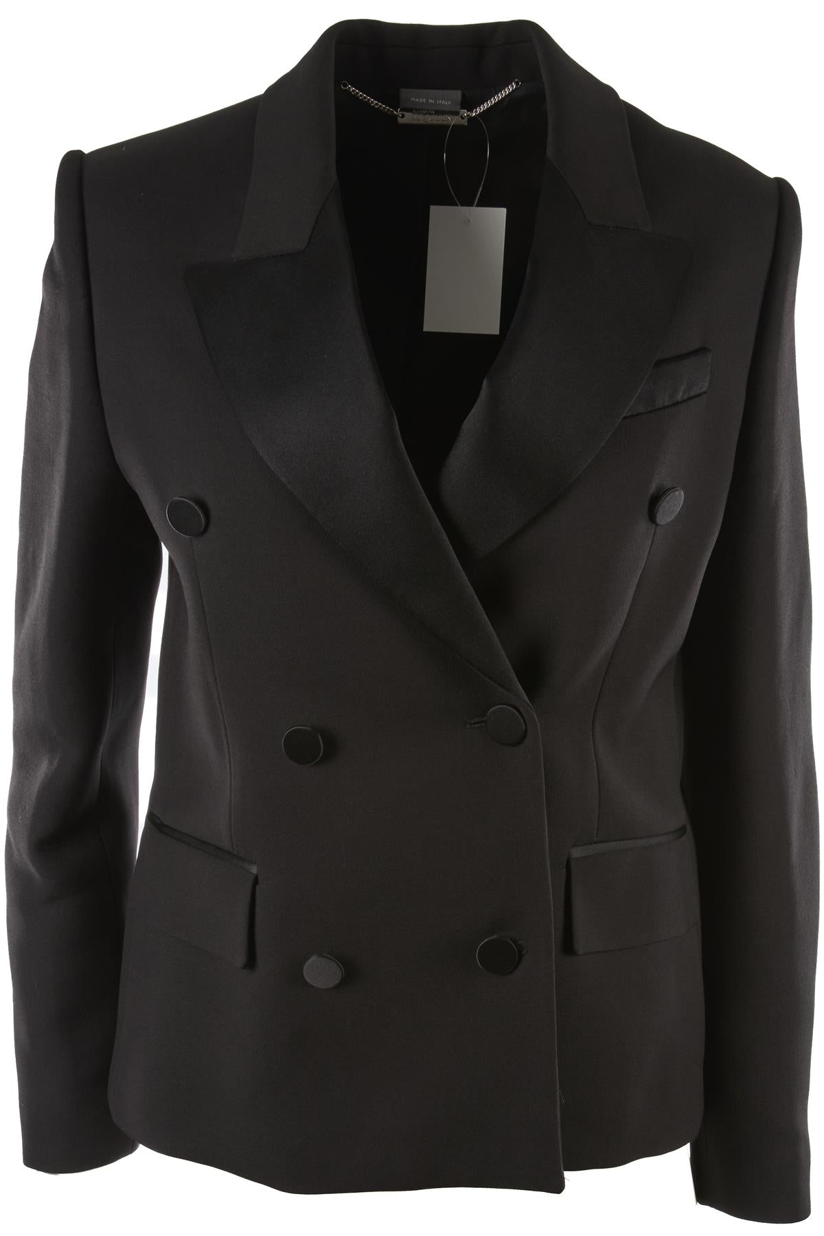 ALEXANDER MCQUEEN BLACK WOOL BLAZER IT 42 UK 10