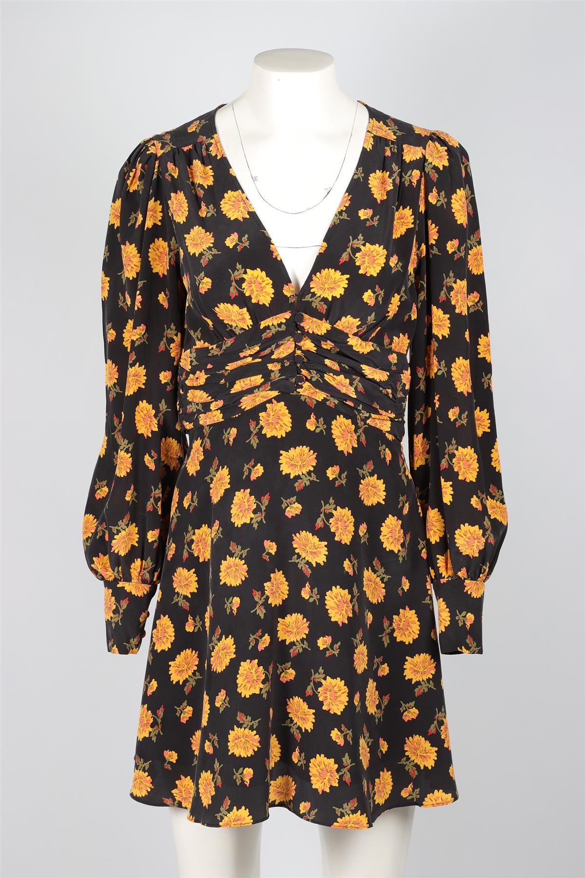 VERONICA BEARD BLACK SILK MINI DRESS US 4 UK 8