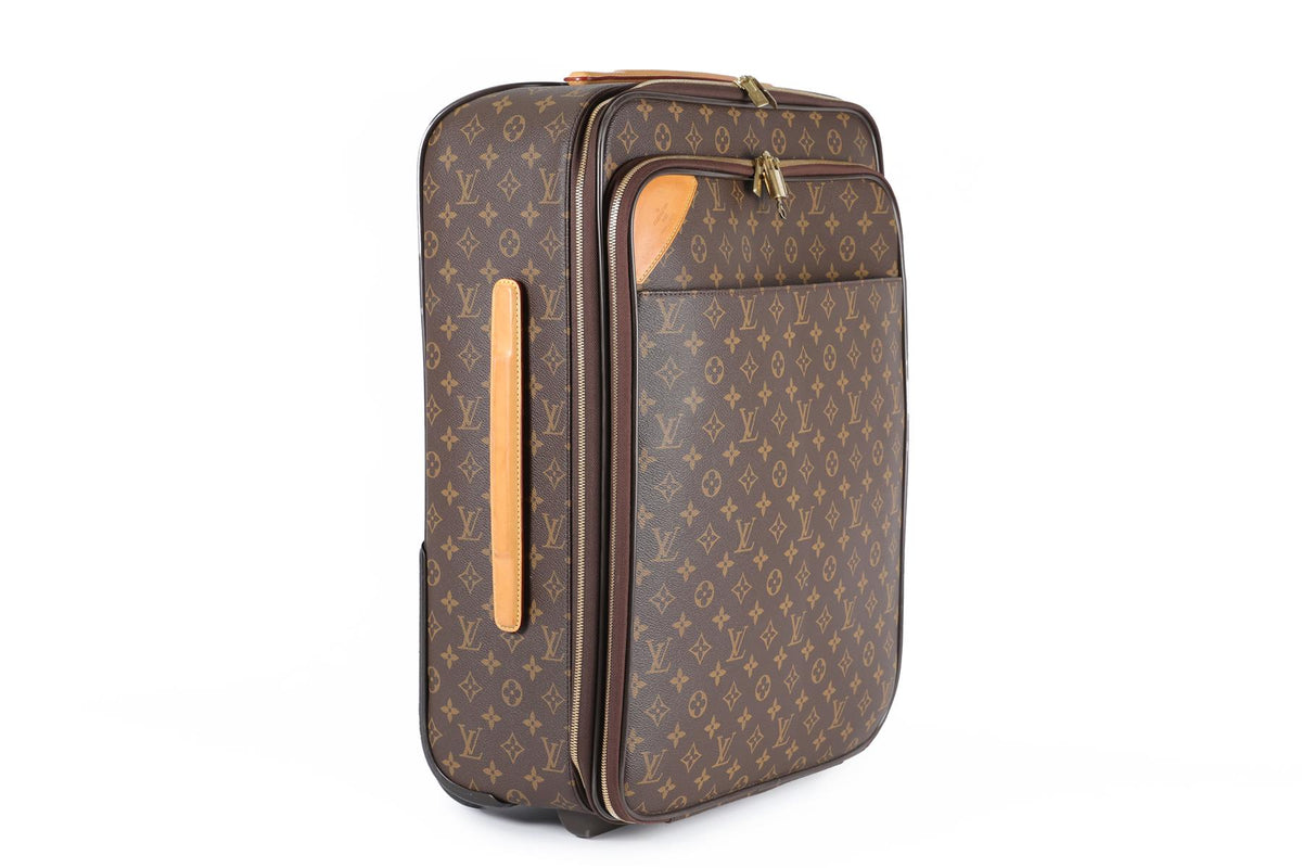 LOUIS VUITTON BROWN 2013 PEGASE LEGERE 55 MONOGRAM COATED CANVAS SUITCASE