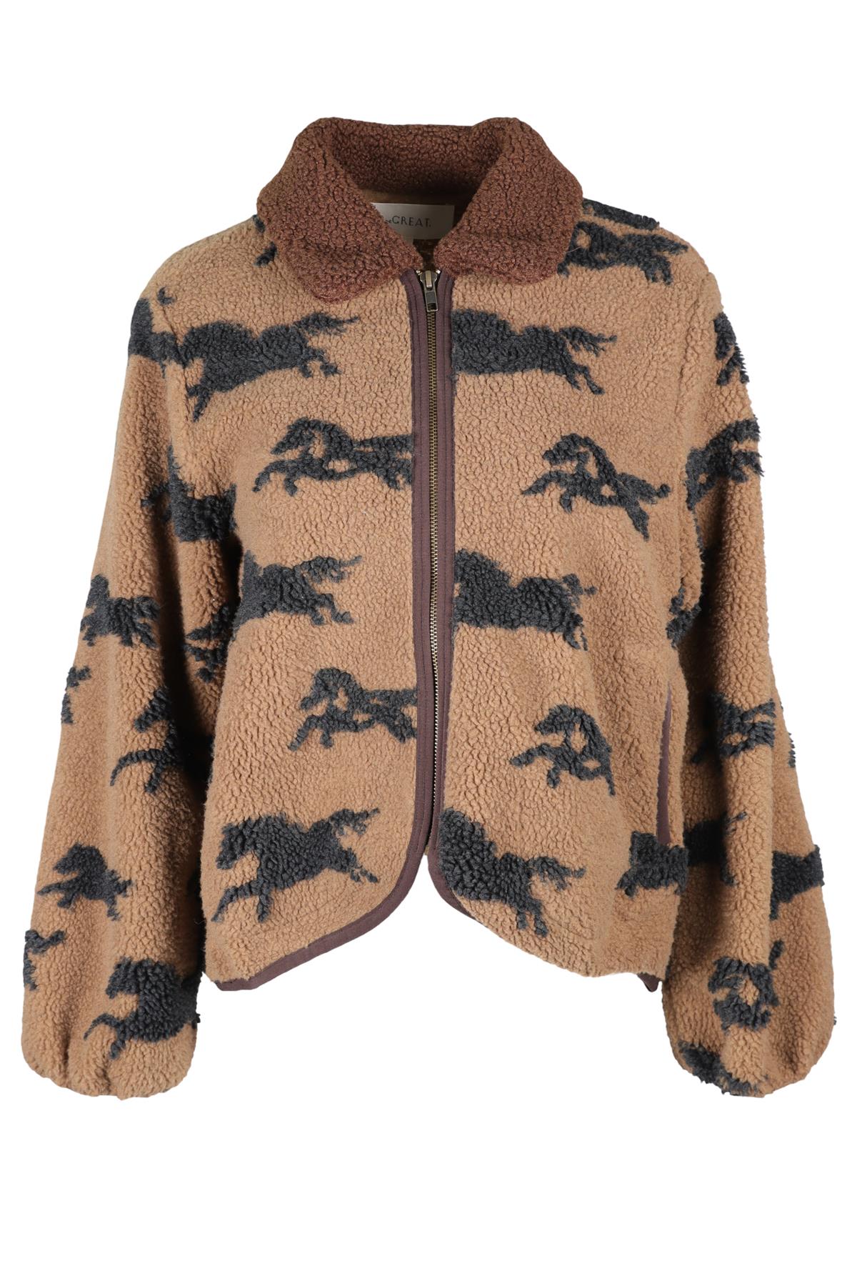 THE GREAT BROWN FLEECE JACKET UK 8