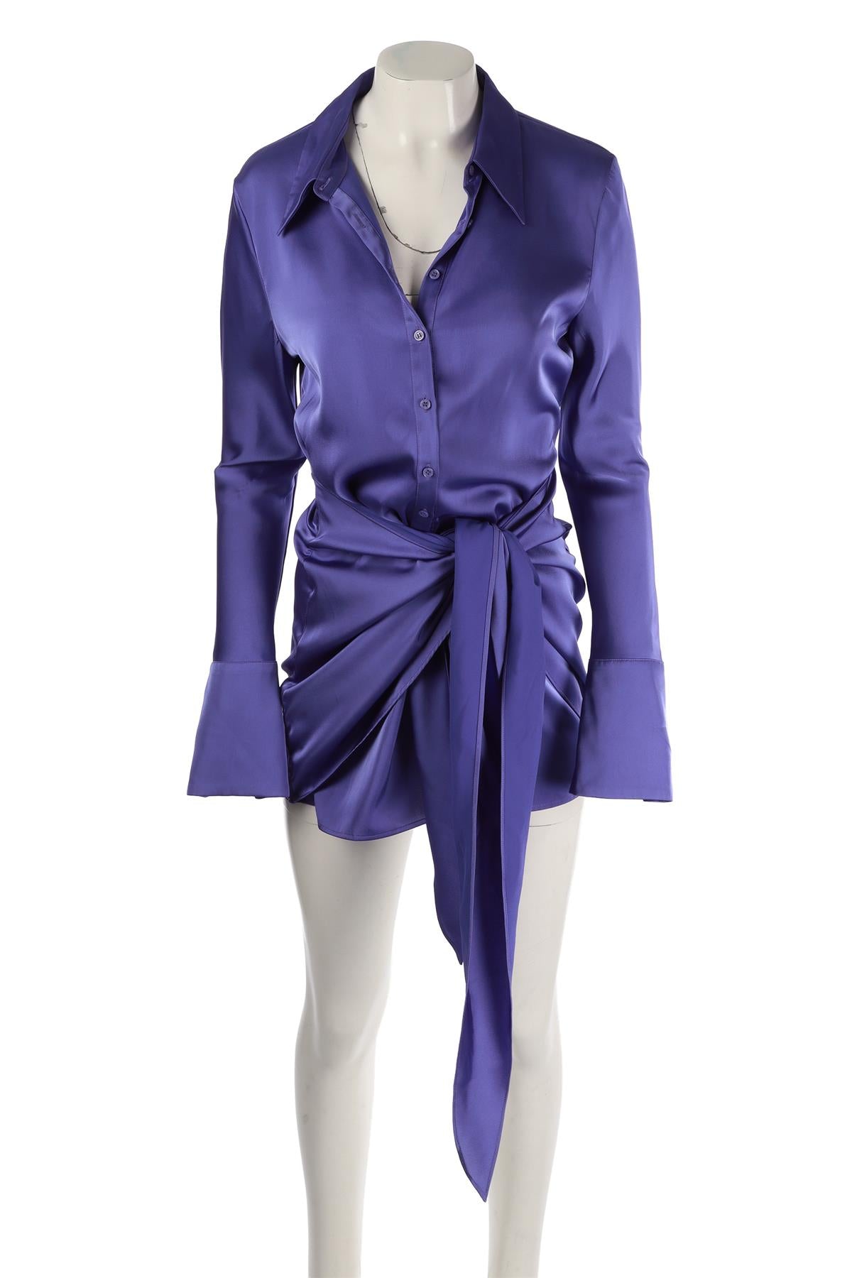 RAT & BOA PURPLE SATIN MINI DRESS SMALL