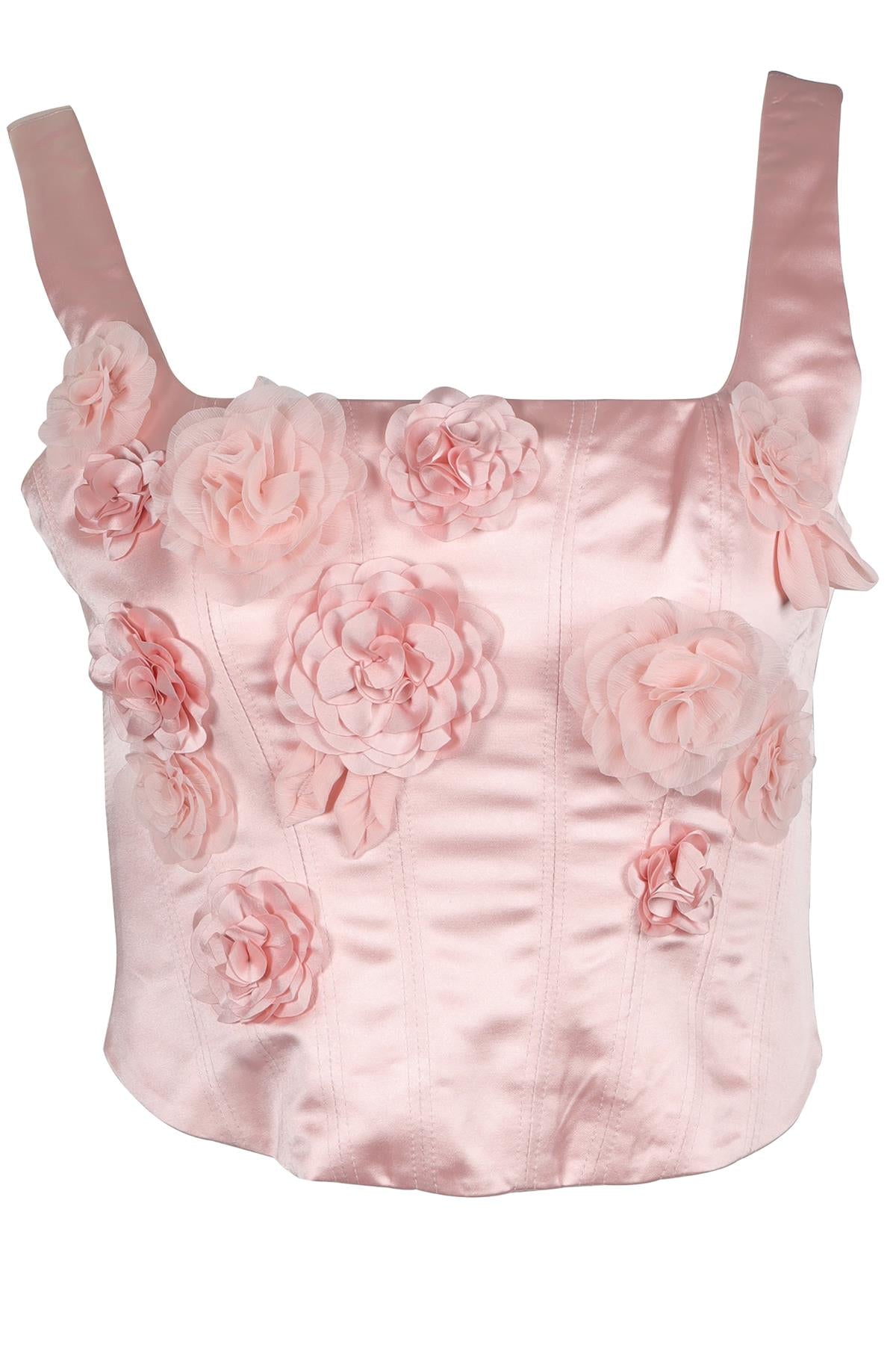 LOVESHACKFANCY PINK SATIN TOP US 2 UK 6