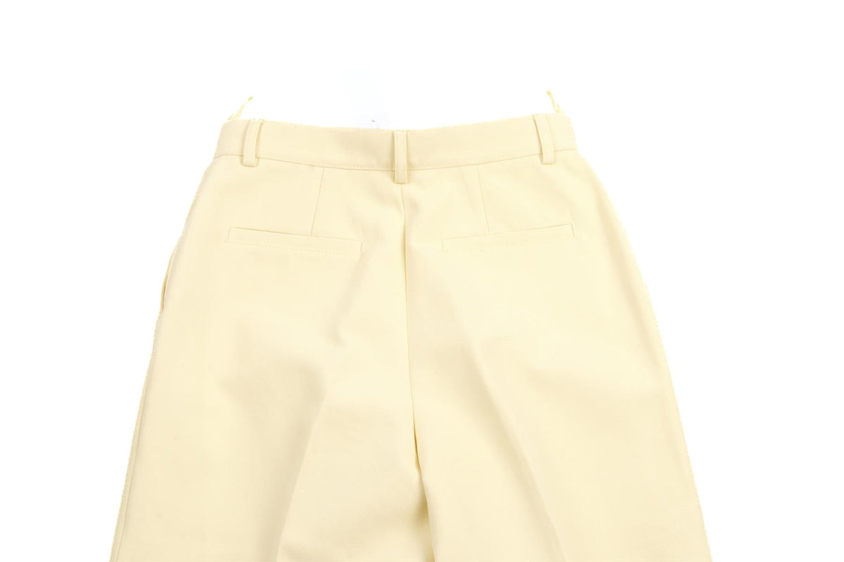 MAISON RABIH KAYROUZ CREAM COTTON STRAIGHT LEG PANTS IT 36 UK 4