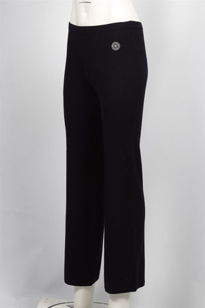 SPORTY & RICH NAVY KNIT STRAIGHT LEG PANTS SMALL