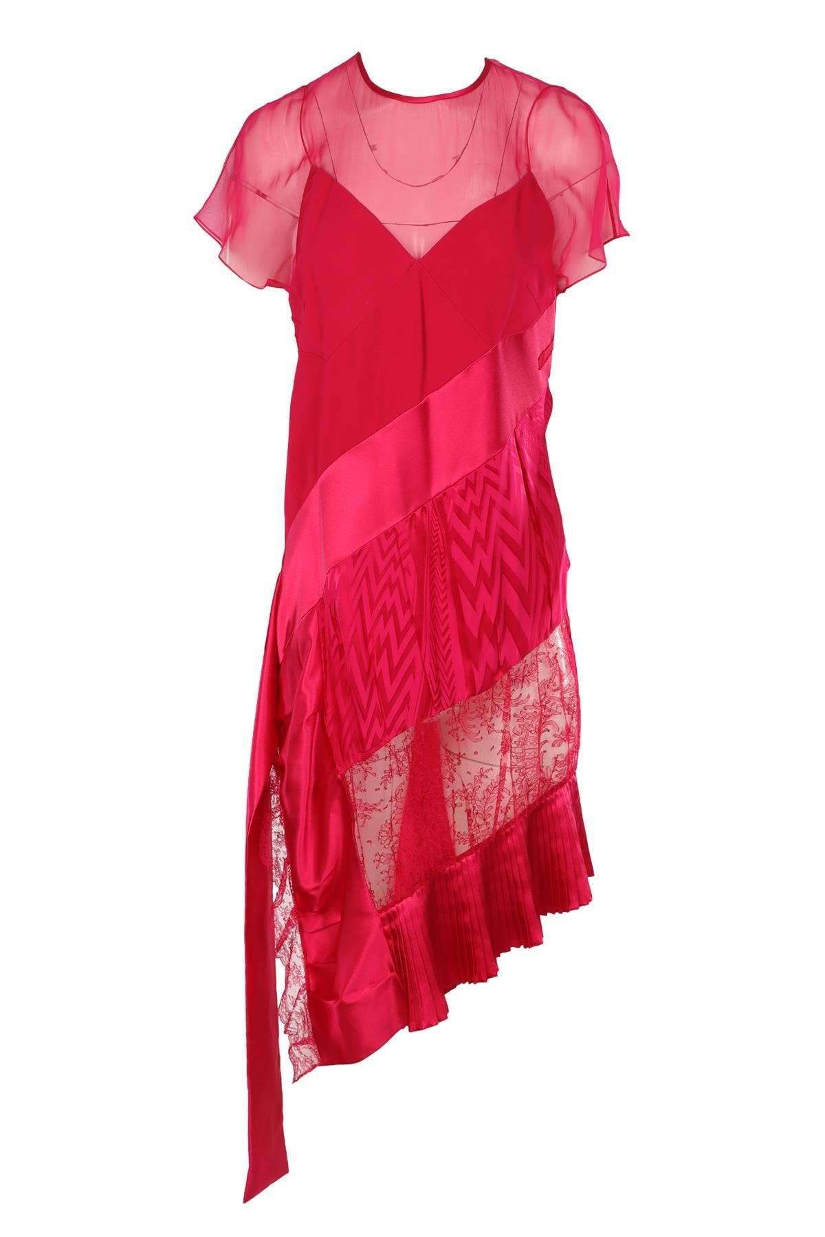 GIVENCHY PINK SILK MIDI DRESS FR 38 UK 10