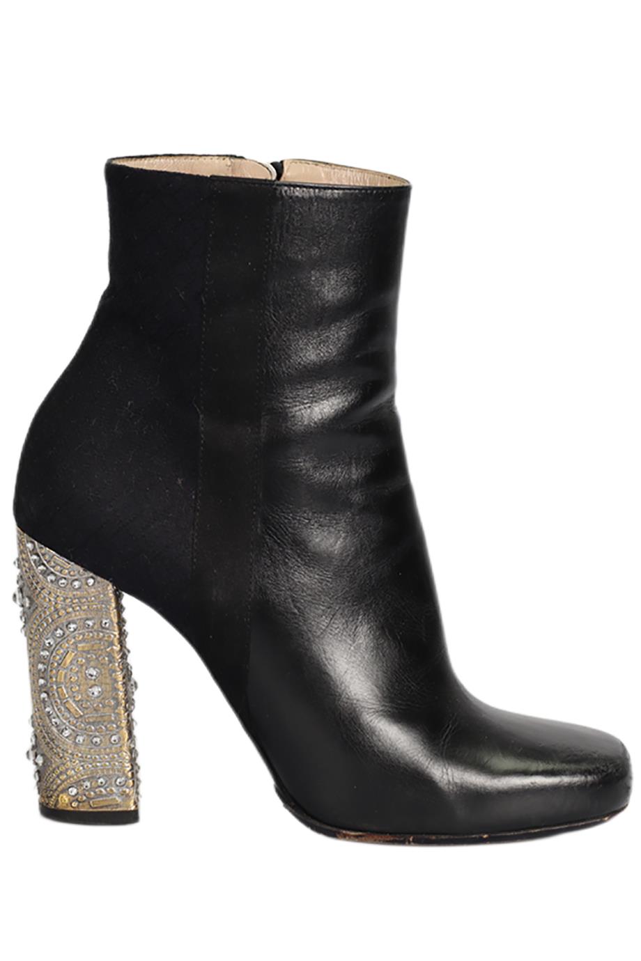 DRIES VAN NOTEN LEATHER ANKLE BOOTS EU 36.5 UK 3.5 US 6.5