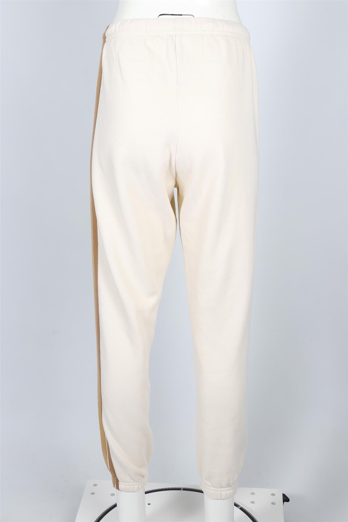 AVIATOR NATION CREAM COTTON BLEND TRACK PANTS MEDIUM