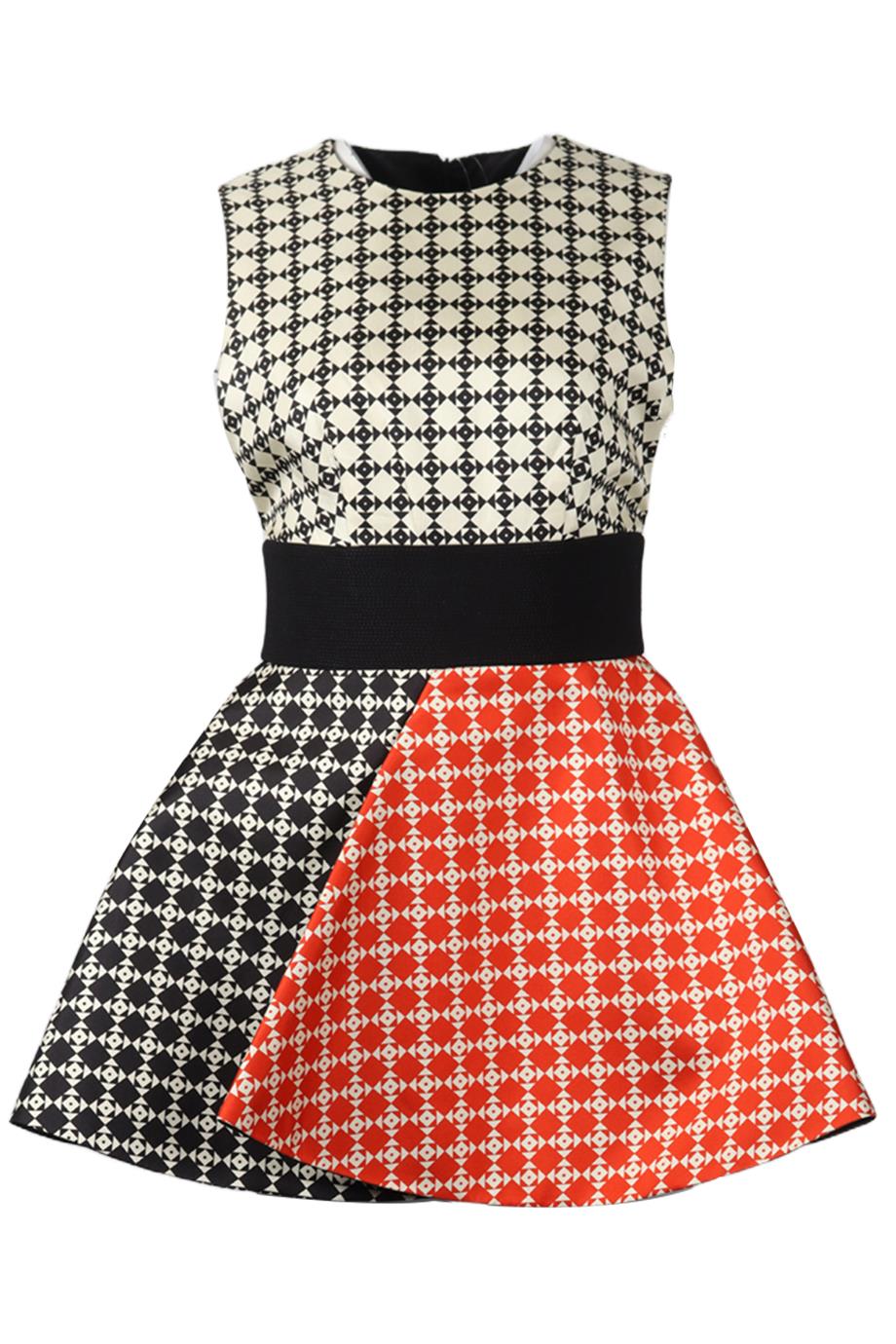 FAUSTO PUGLISI PRINTED SILK MINI DRESS UK 10