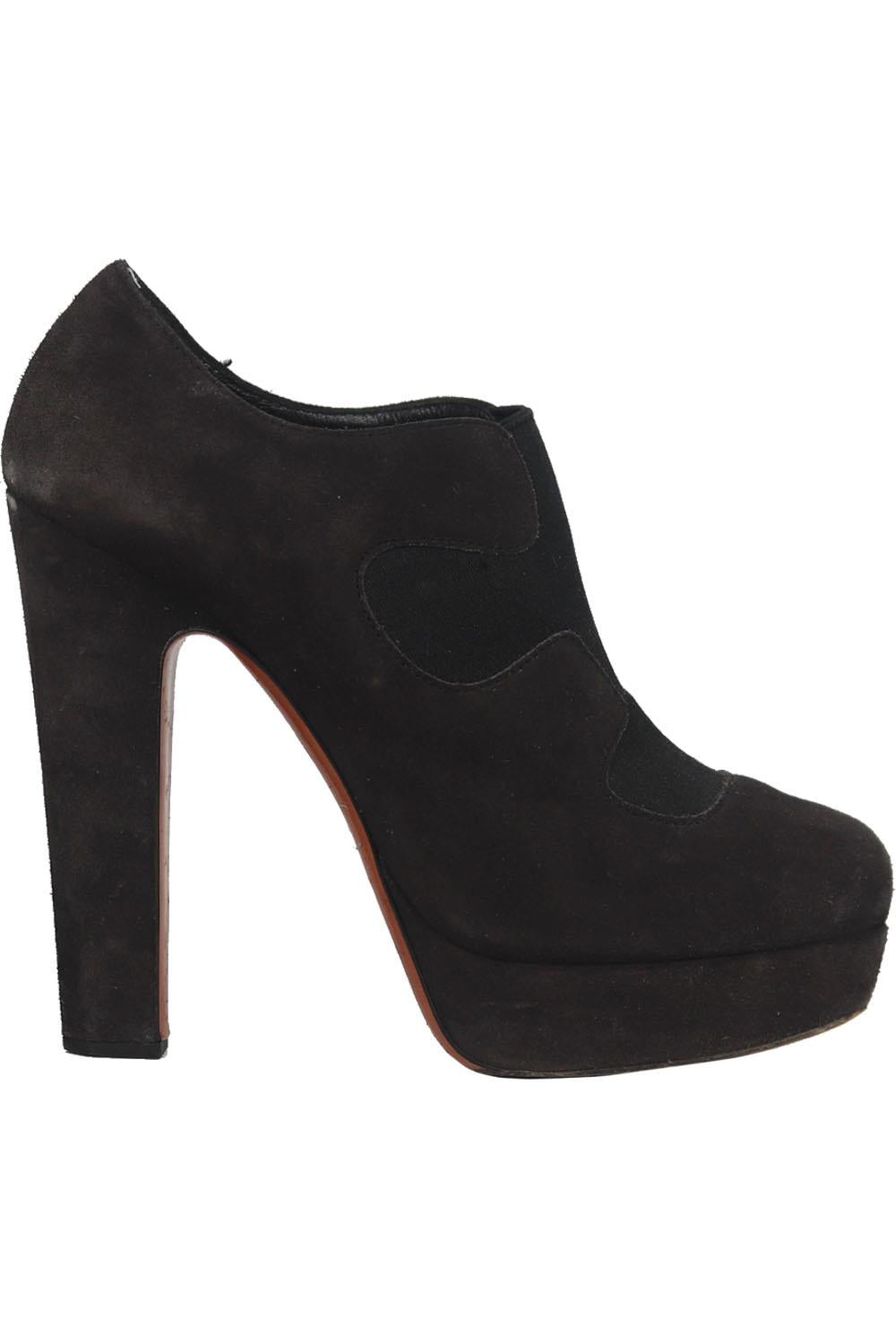AZZEDINE ALAÏA SUEDE PLATFORM ANKLE BOOTS EU 38 UK 5 US 8