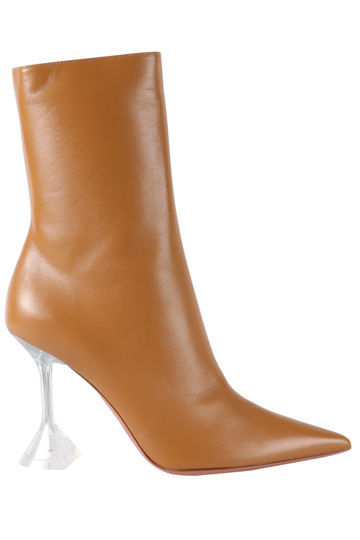 AMINA MUADDI BROWN GIORGIA LEATHER ANKLE BOOTS EU 37.5 UK 4.5 US 7.5