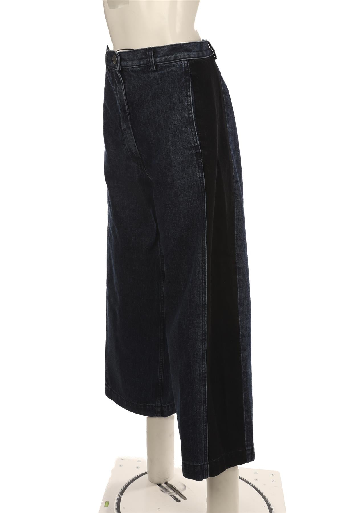 RACHEL COMEY NAVY HIGH RISE WIDE LEG JEANS US 2 UK 6