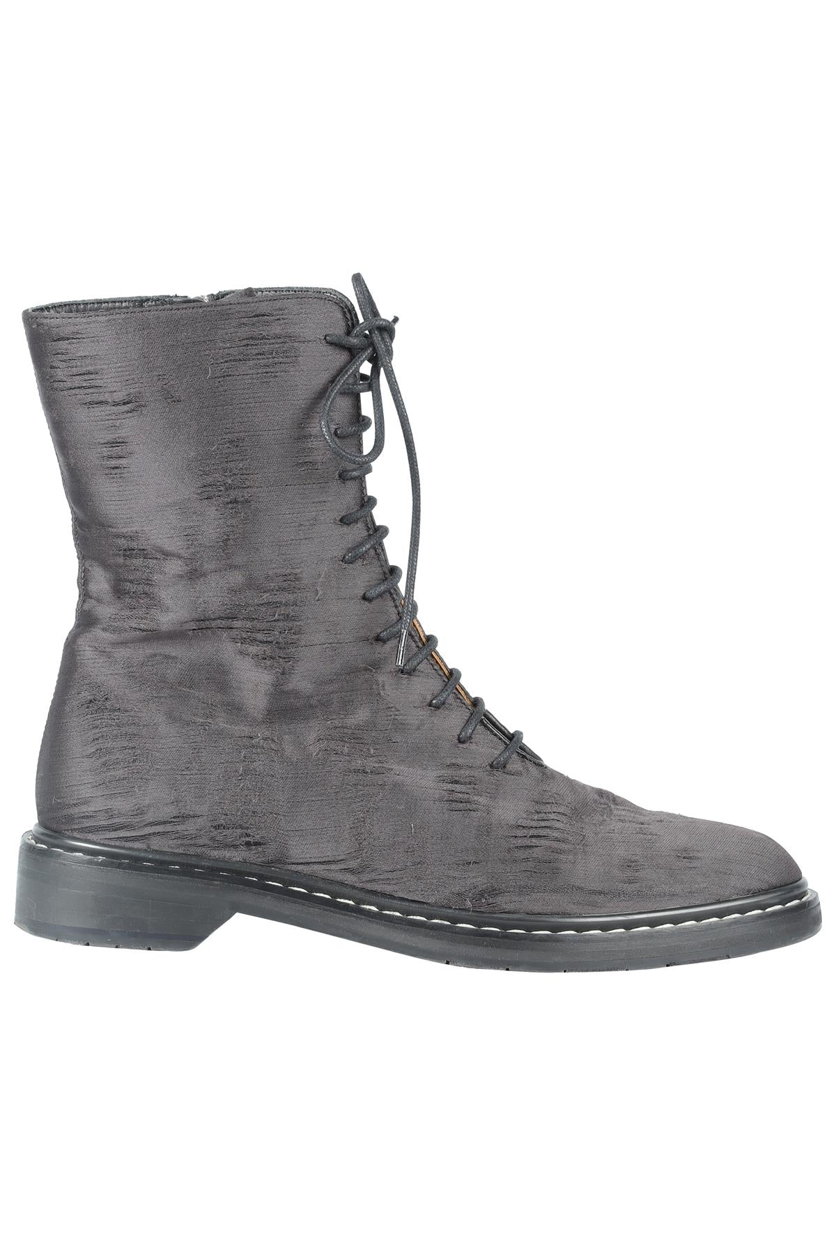 THE ROW BLACK FARA SATIN BOOTS EU 38.5 UK 5.5 US 8.5