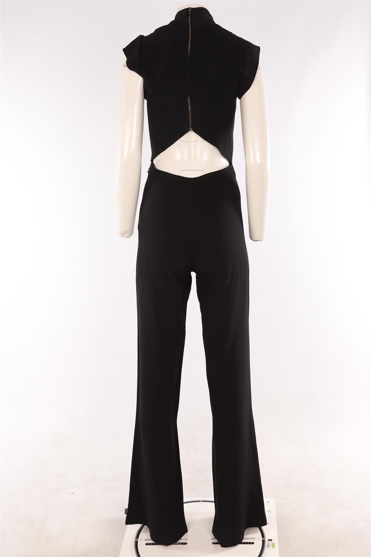 ROLAND MOURET BLACK CREPE JUMPSUIT UK 10