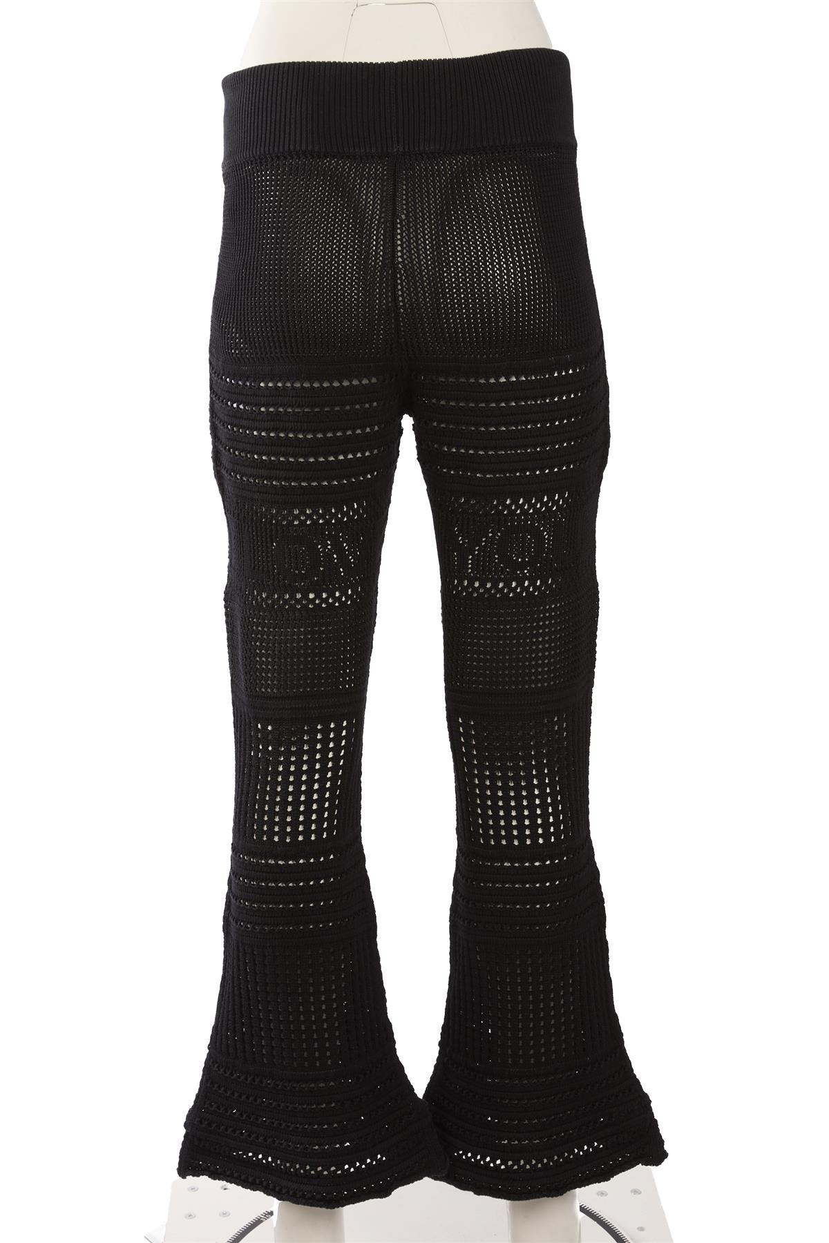 STELLA MCCARTNEY BLACK CROCHET FLARED PANTS SMALL