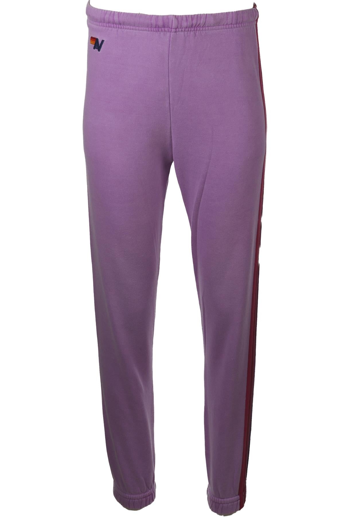 AVIATOR NATION PURPLE COTTON TRACK PANTS XSMALL