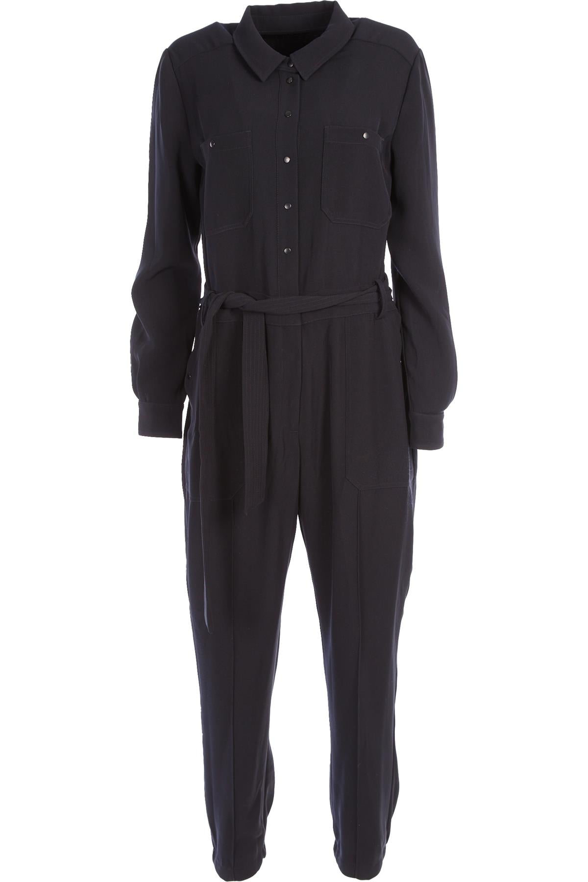 ME+EM BLACK WOVEN JUMPSUIT UK 12
