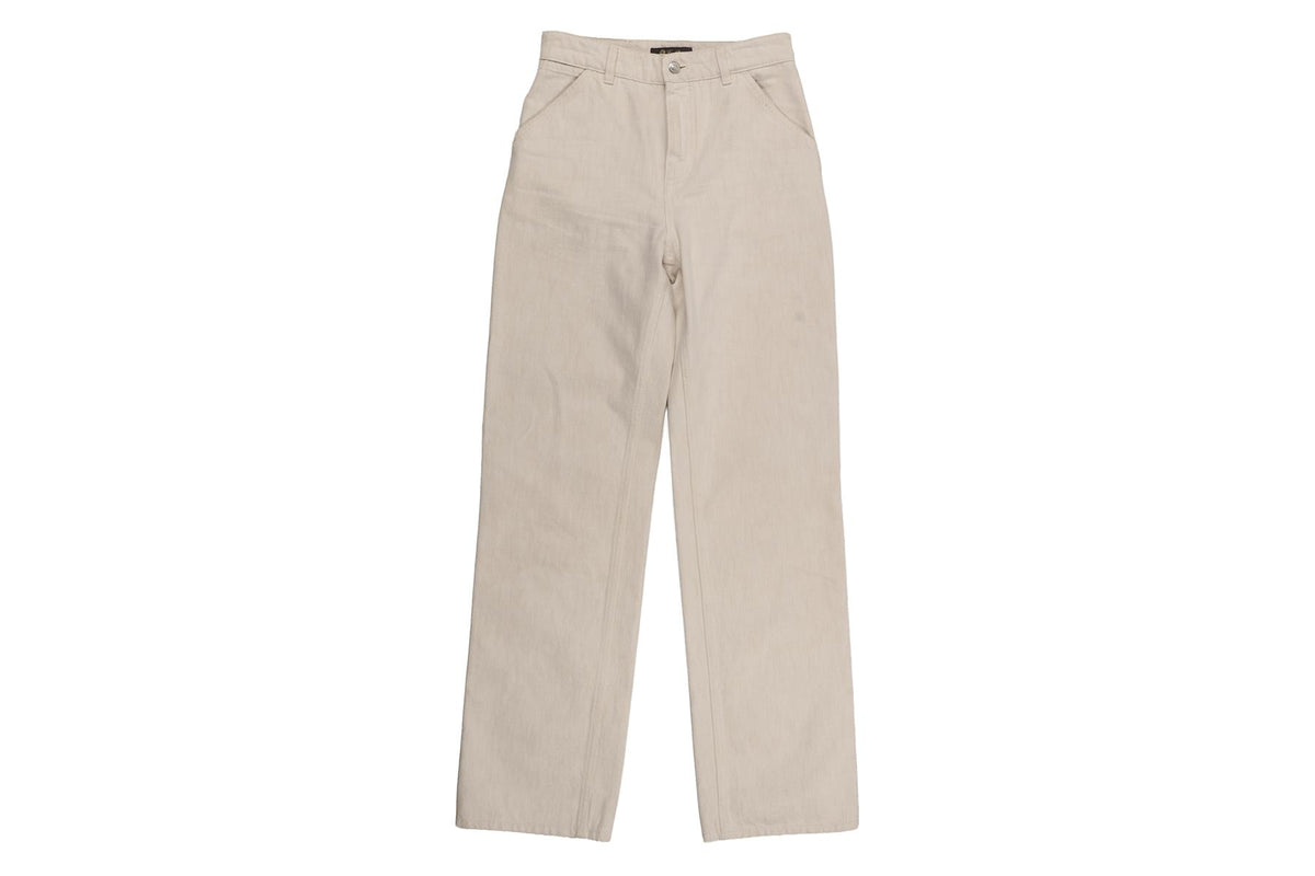 LORO PIANA ECRU HIGH RISE STRAIGHT LEG JEANS IT 40 UK 8