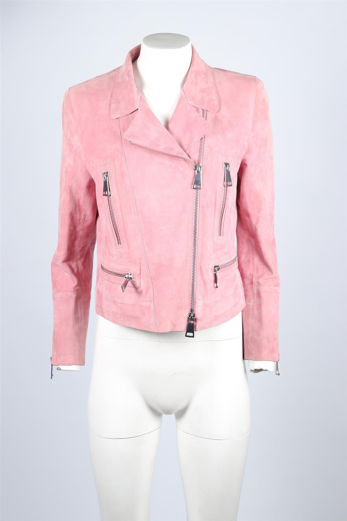 Sylvie Schimmel Pink Suede Jacket FR 44 UK 16
