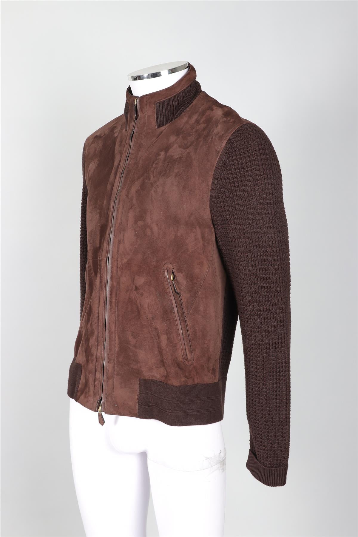 TOM FORD BROWN MEN'S SUEDE JACKET IT 50 UK 40