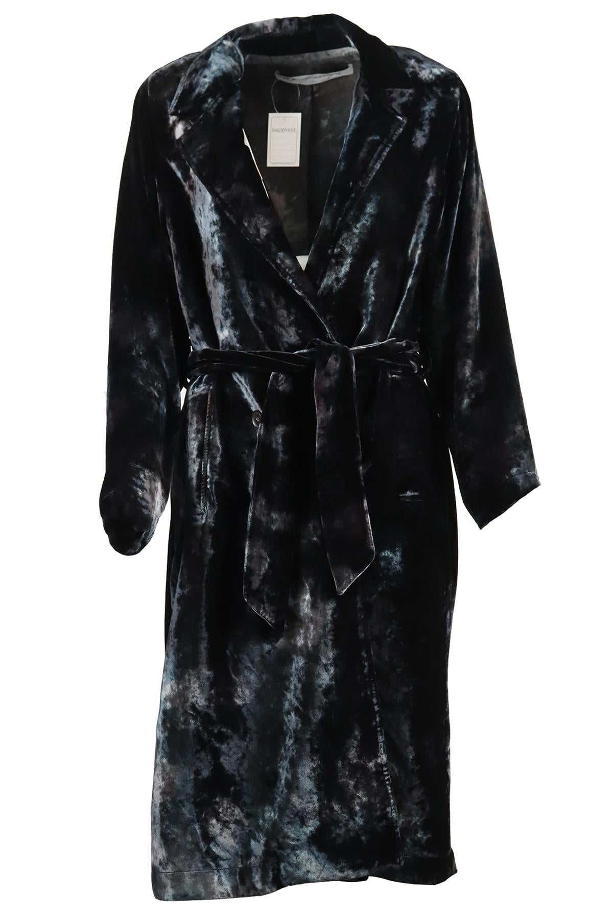RAQUEL ALLEGRA BELTED VELVET COAT UK 6
