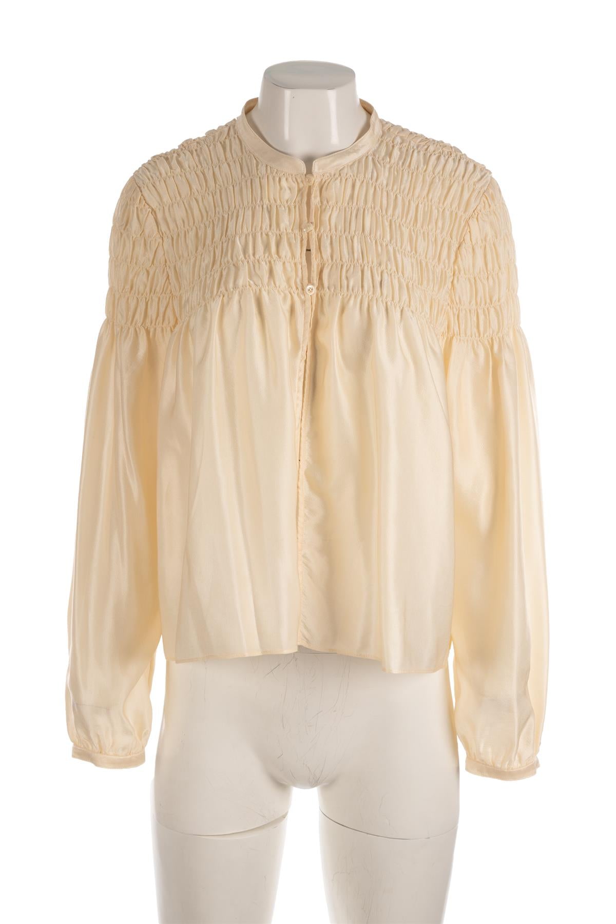 FRAME CREAM SILK SHIRT LARGE
