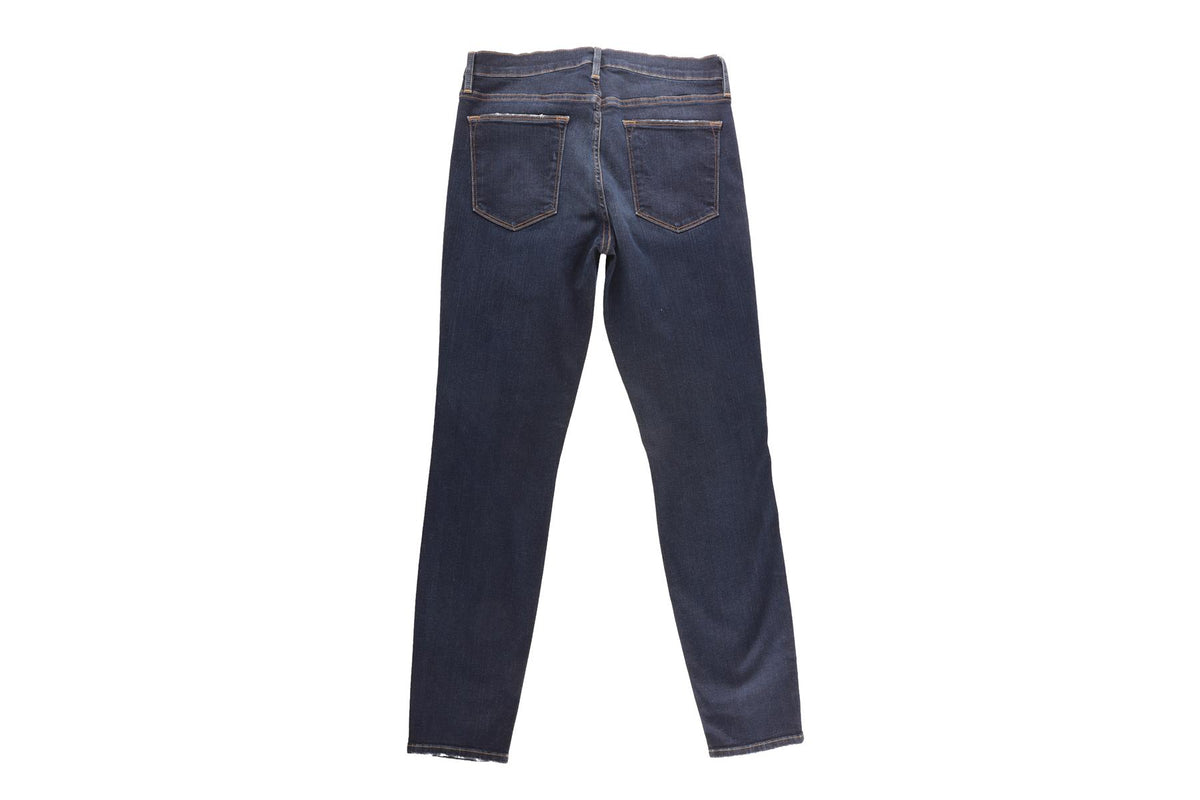 FRAME NAVY COTTON HIGH WAISTED JEANS W29 UK 10-12