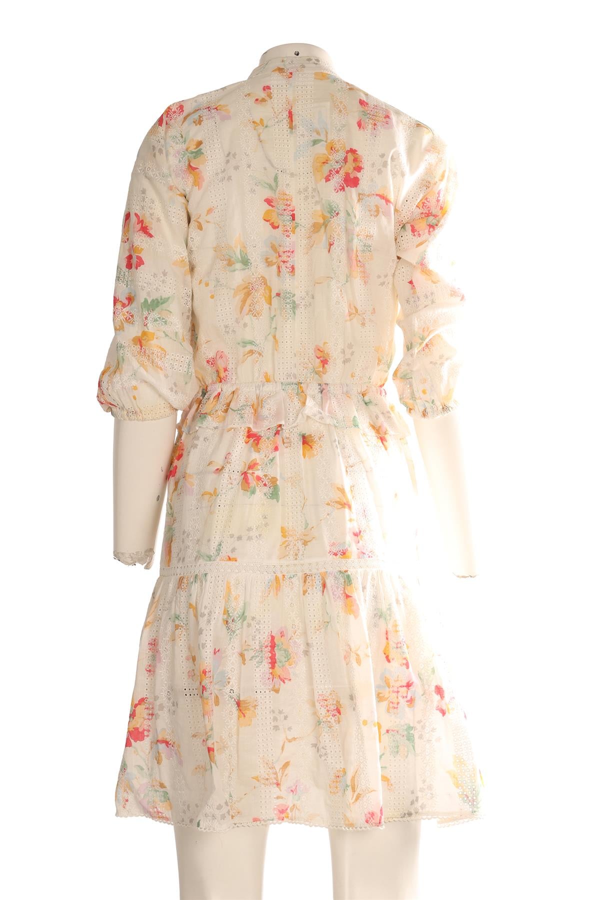 ZIMMERMANN WHITE COTTON MINI DRESS 0 UK 8