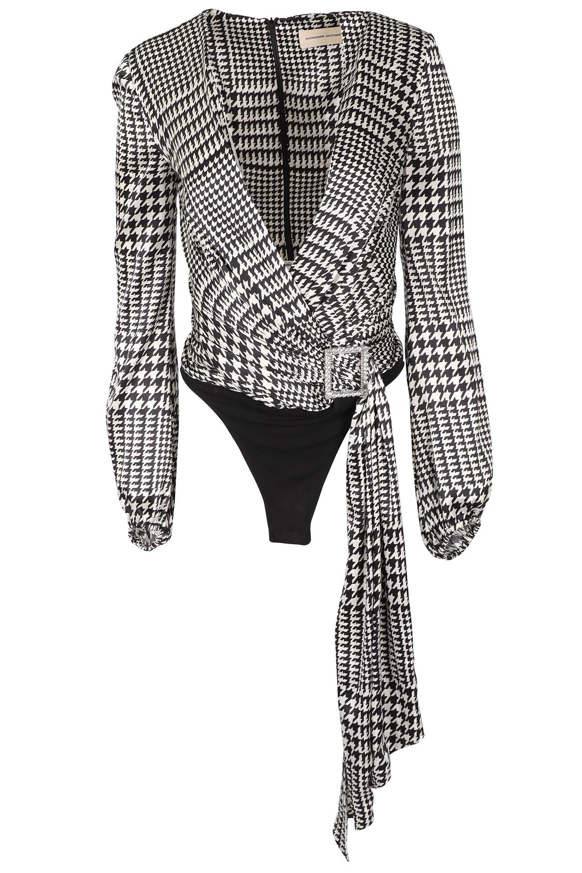 ALEXANDRE VAUTHIER BLACK SILK BODYSUIT FR 38 UK 10