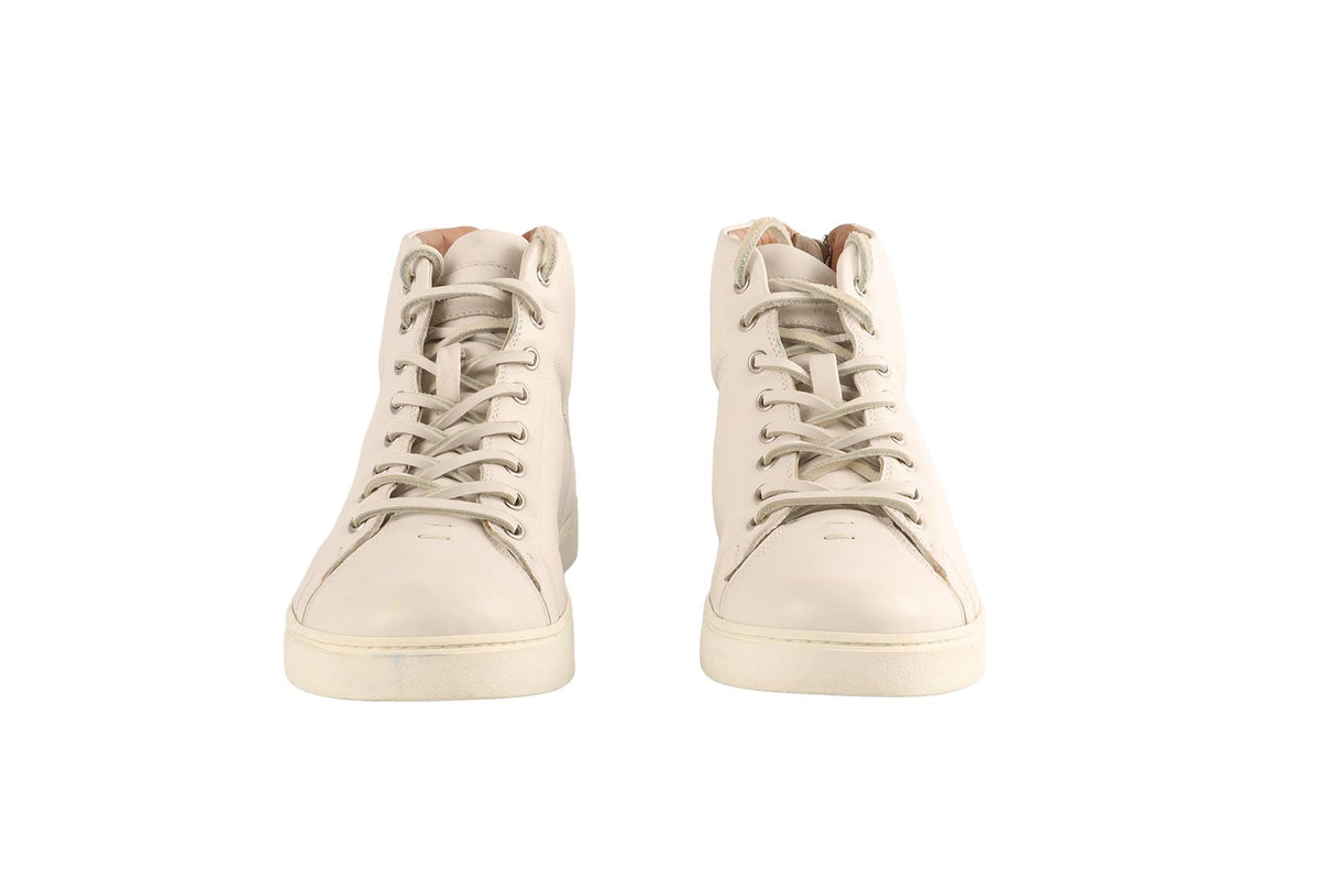GIANVITO ROSSI WHITE MEN'S LEATHER SNEAKERS EU 42 UK 8 US 9