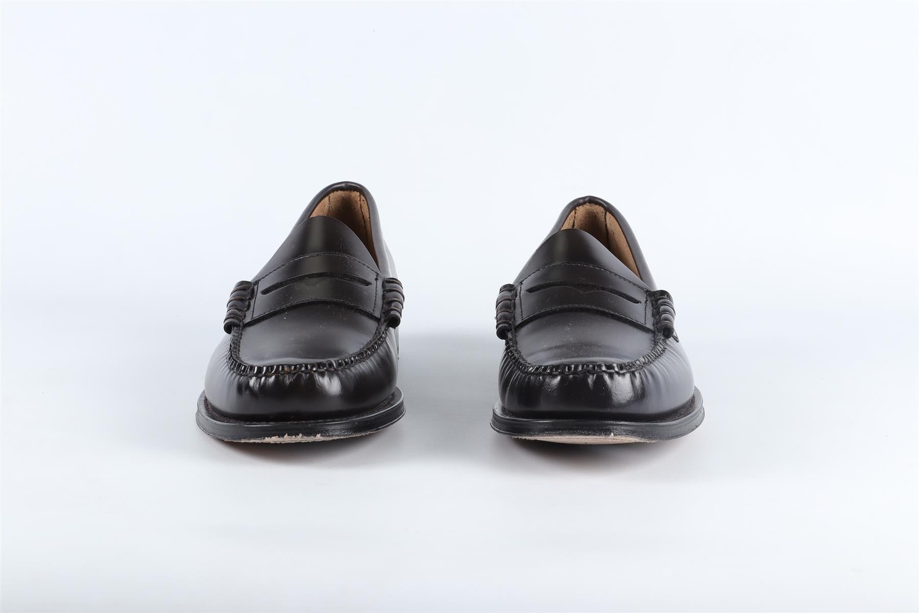 G.H. BASS BLACK MEN'S LEATHER LOAFERS UK 10.5 EU 44.5 US 11.5