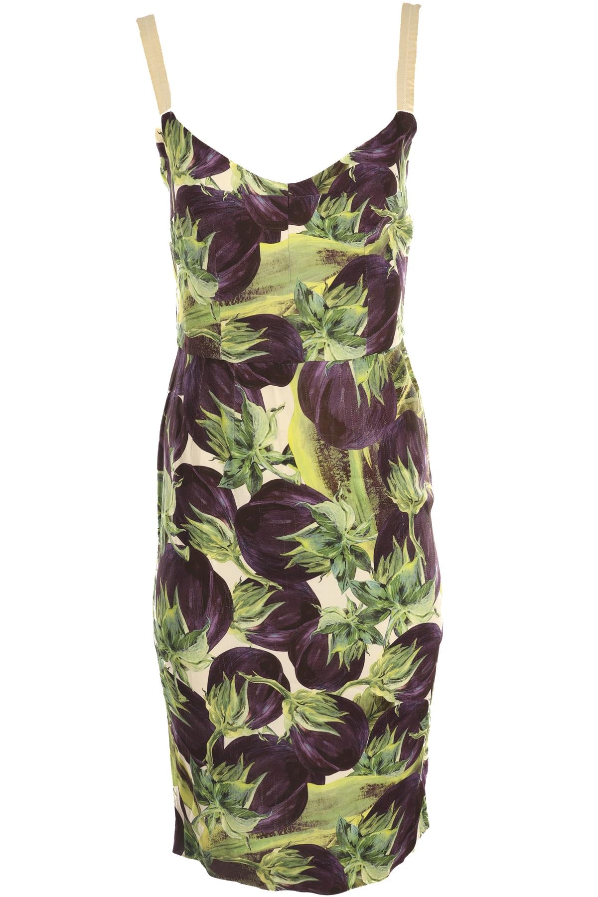 DOLCE & GABBANA PURPLE SATIN MIDI DRESS IT 40 UK 8