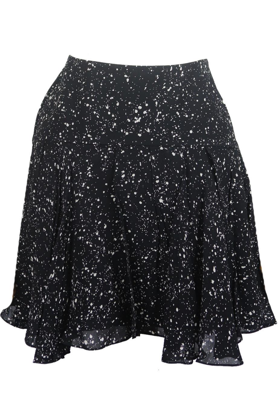 SAINT LAURENT PRINTED PLEATED CREPE MINI SKIRT FR 36 UK 8