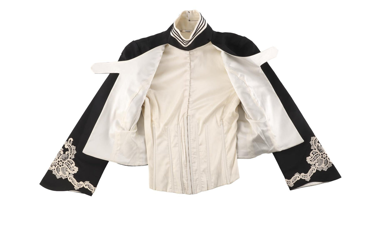 DOLCE & GABBANA BLACK VINTAGE SILK JACKET IT 40 UK 8