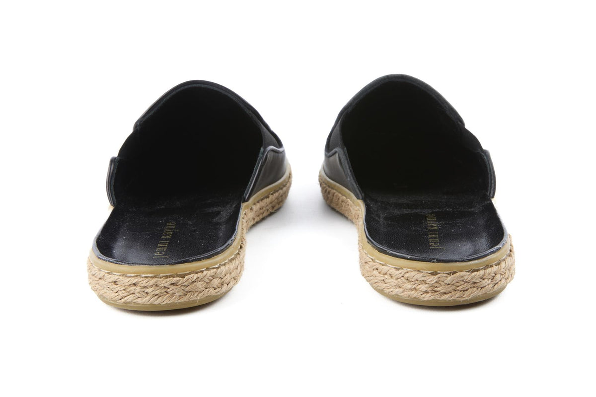 JENNI KAYNE BLACK LEATHER MULES EU 38 UK 5 US 8