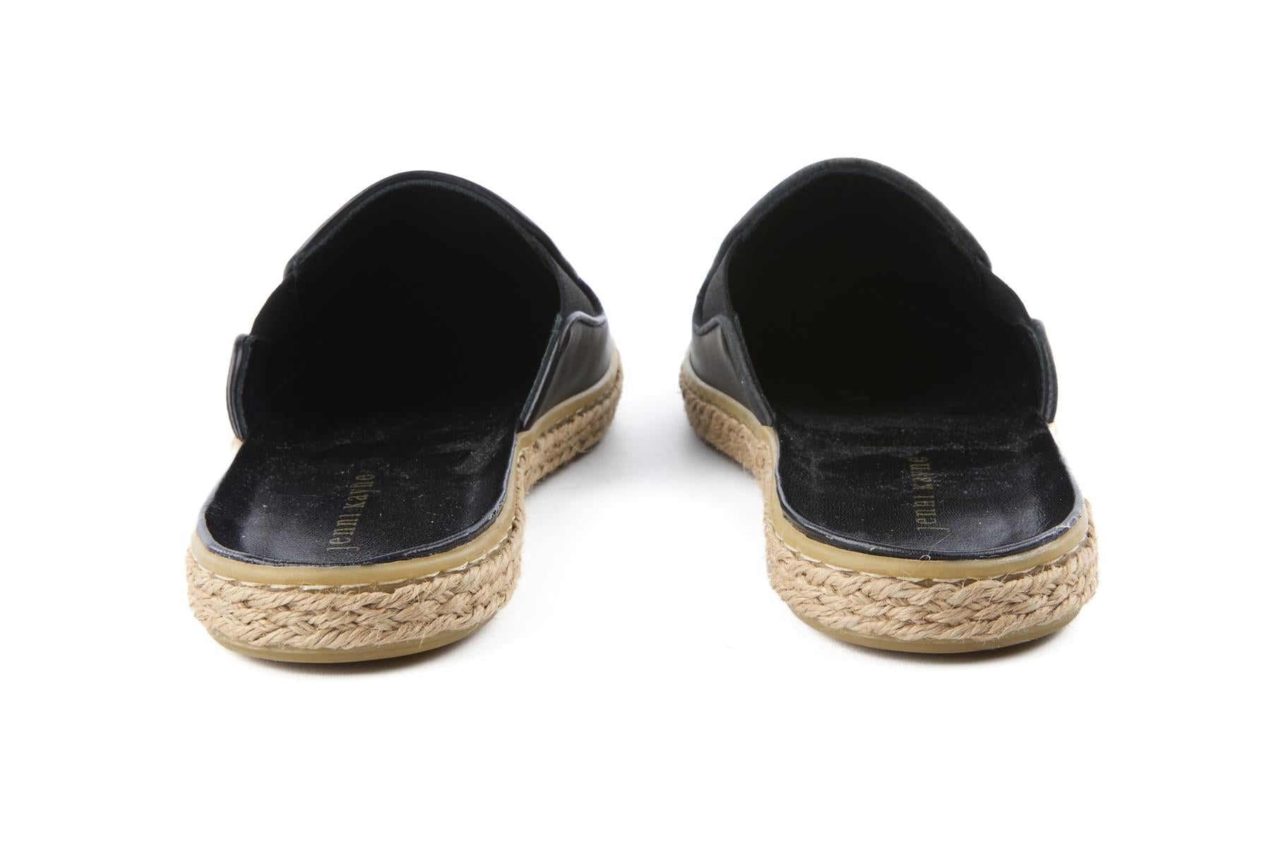 JENNI KAYNE BLACK LEATHER MULES EU 38 UK 5 US 8