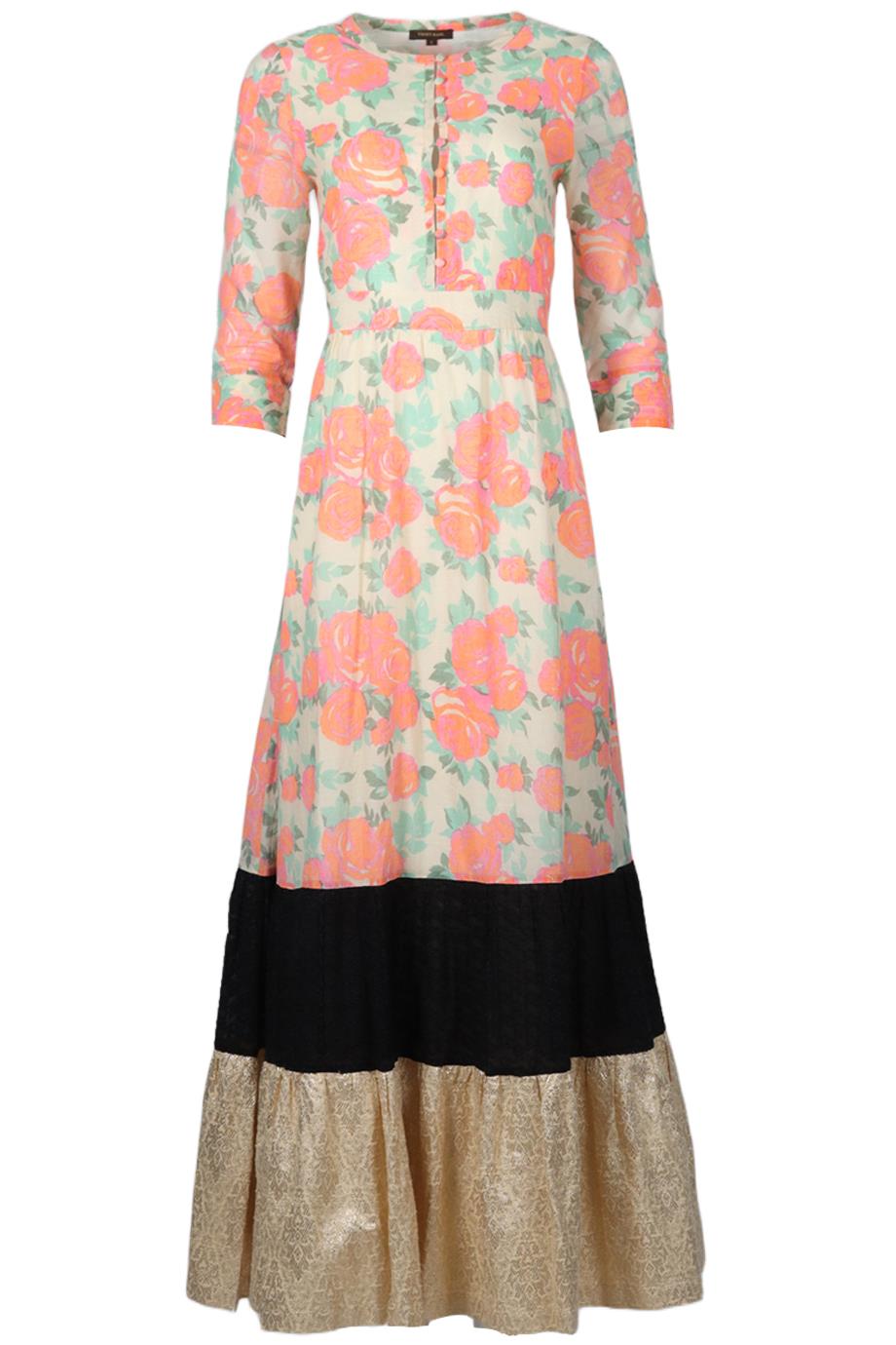 VINEET BAHL COTTON AND SILK BLEND MAXI DRESS SMALL