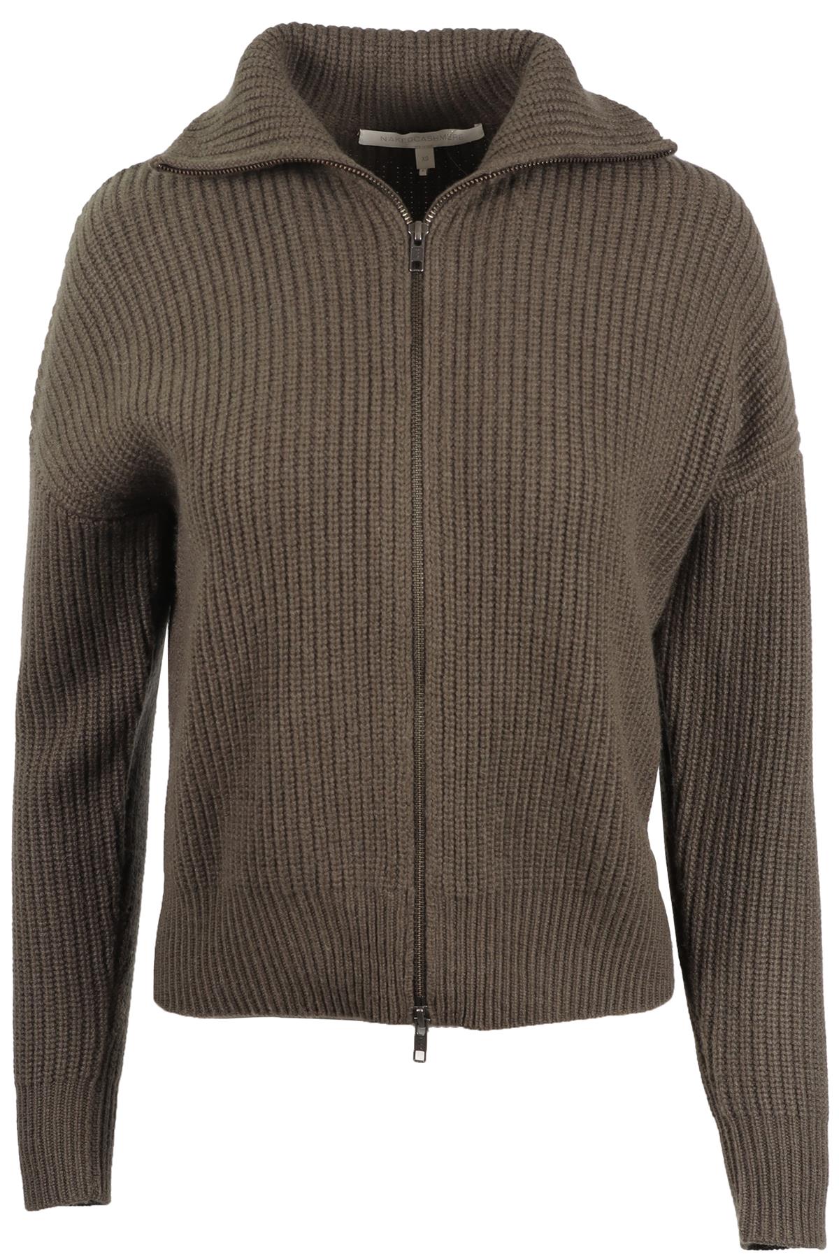 NAKED CASHMERE KHAKI WOOL CARDIGAN XSMALL