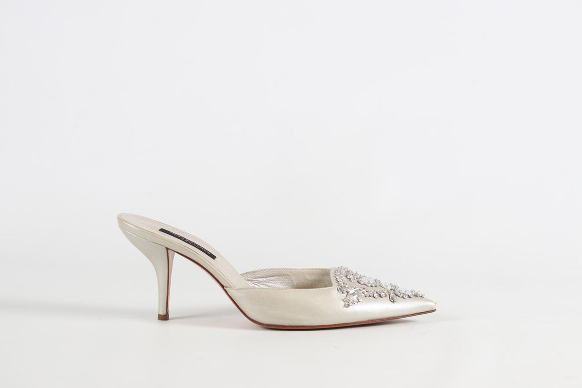 SERGIO ROSSI LEATHER MULES EU 39.5 UK 6.5 US 9.5