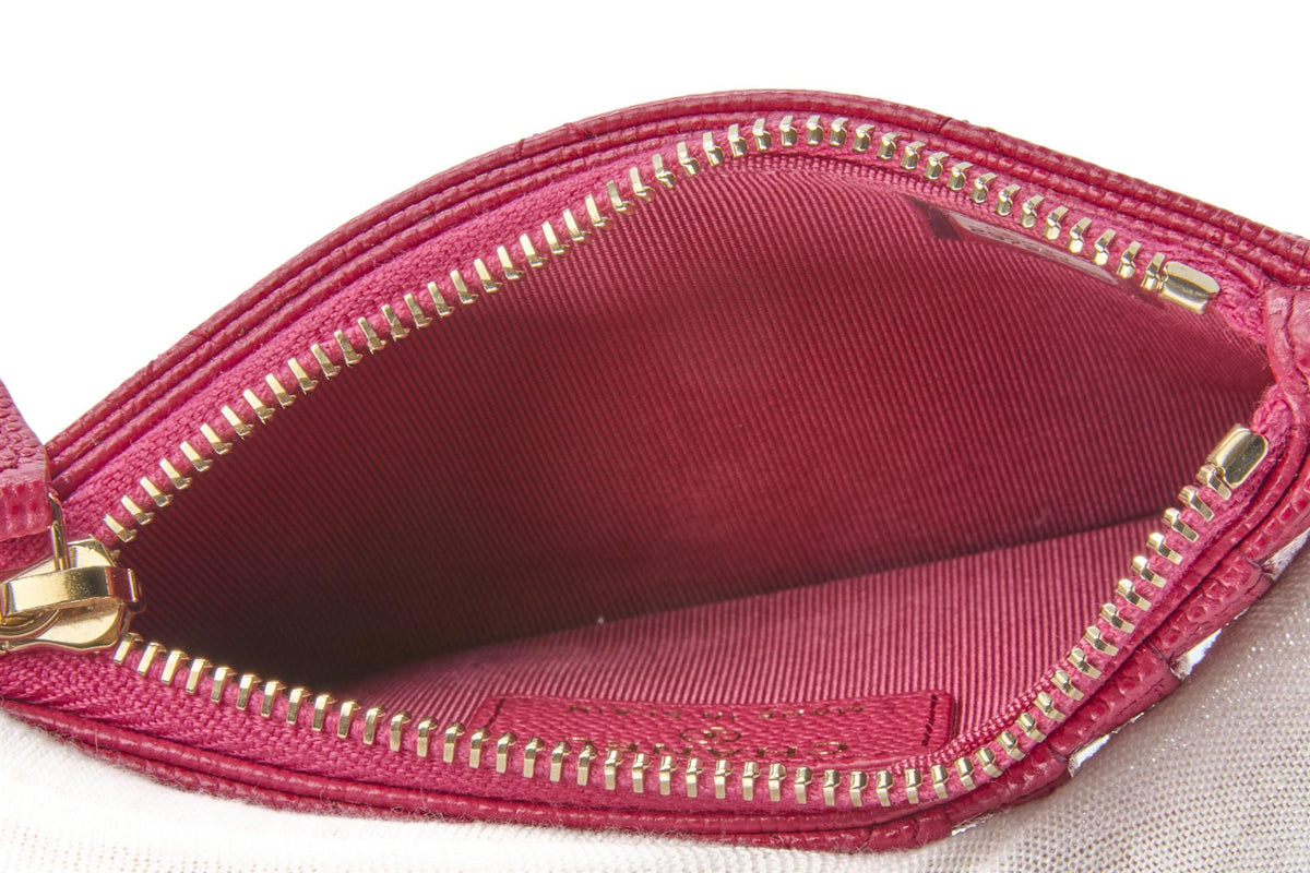 CHANEL PINK 2019 QUILTED CAVIAR LEATHER WALLET