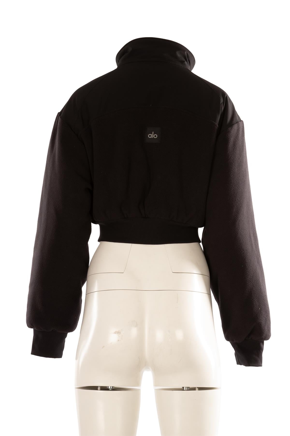 ALO YOGA BLACK FLEECE JACKET MEDIUM