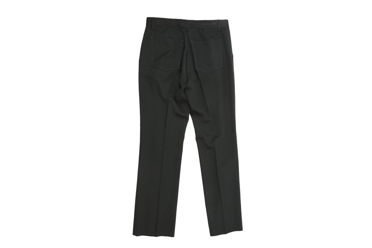 MM6 MAISON MARGIELA GREEN MEN'S WOOL STRAIGHT LEG PANTS IT 46 UK/US 30