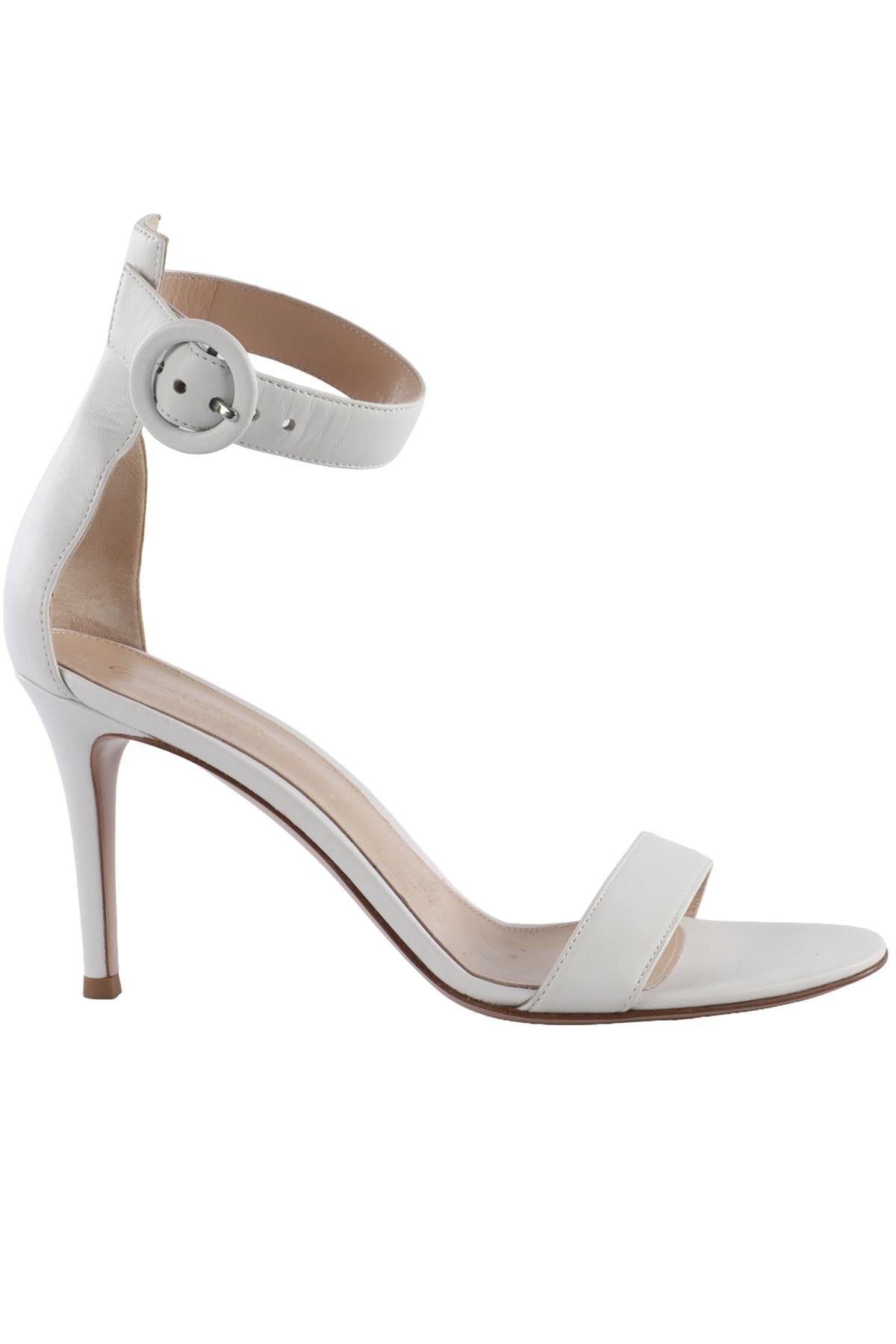 WHITE LEATHER SANDALS