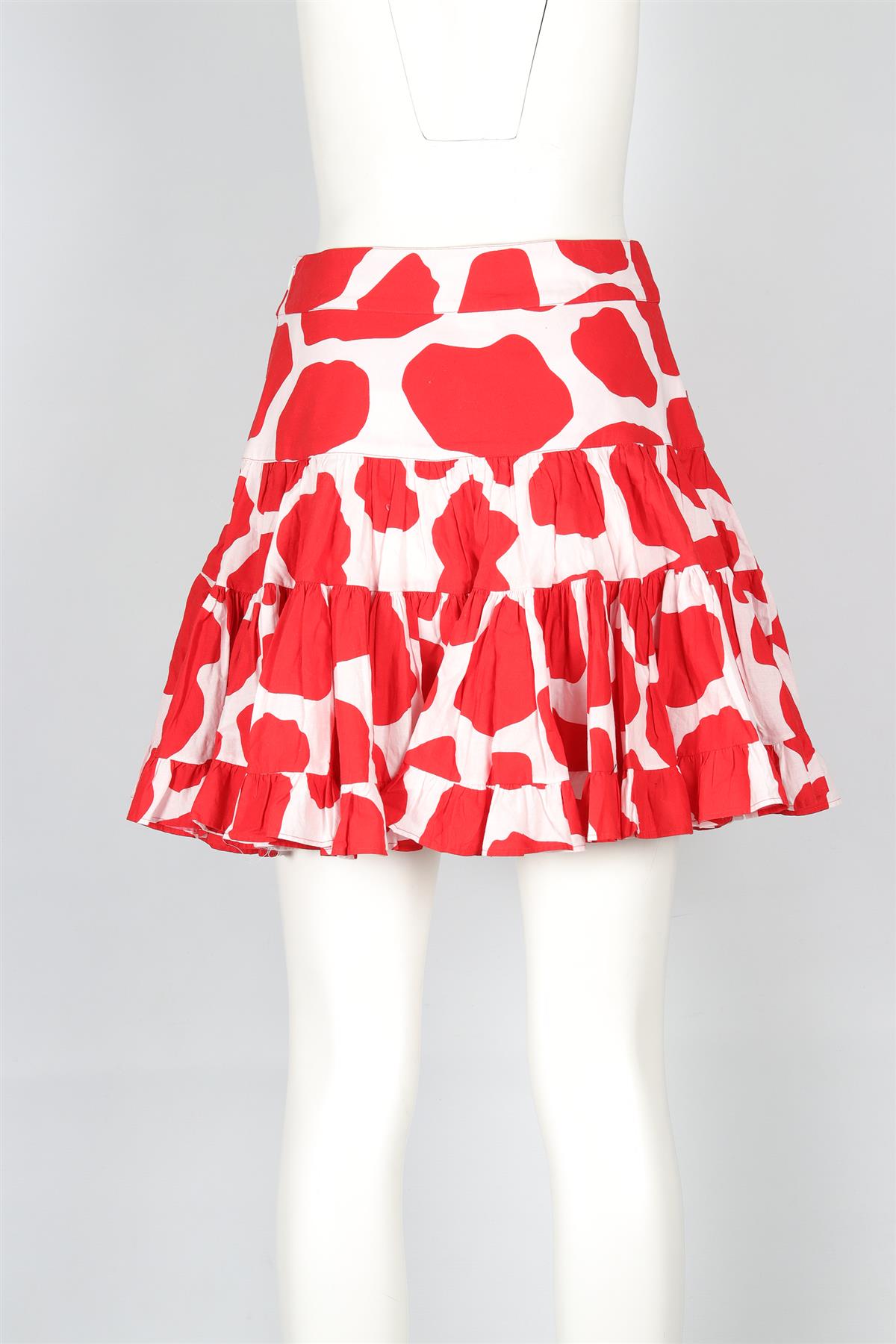 ALEXANDRA MIRO RED COTTON MINI SKIRT SMALL