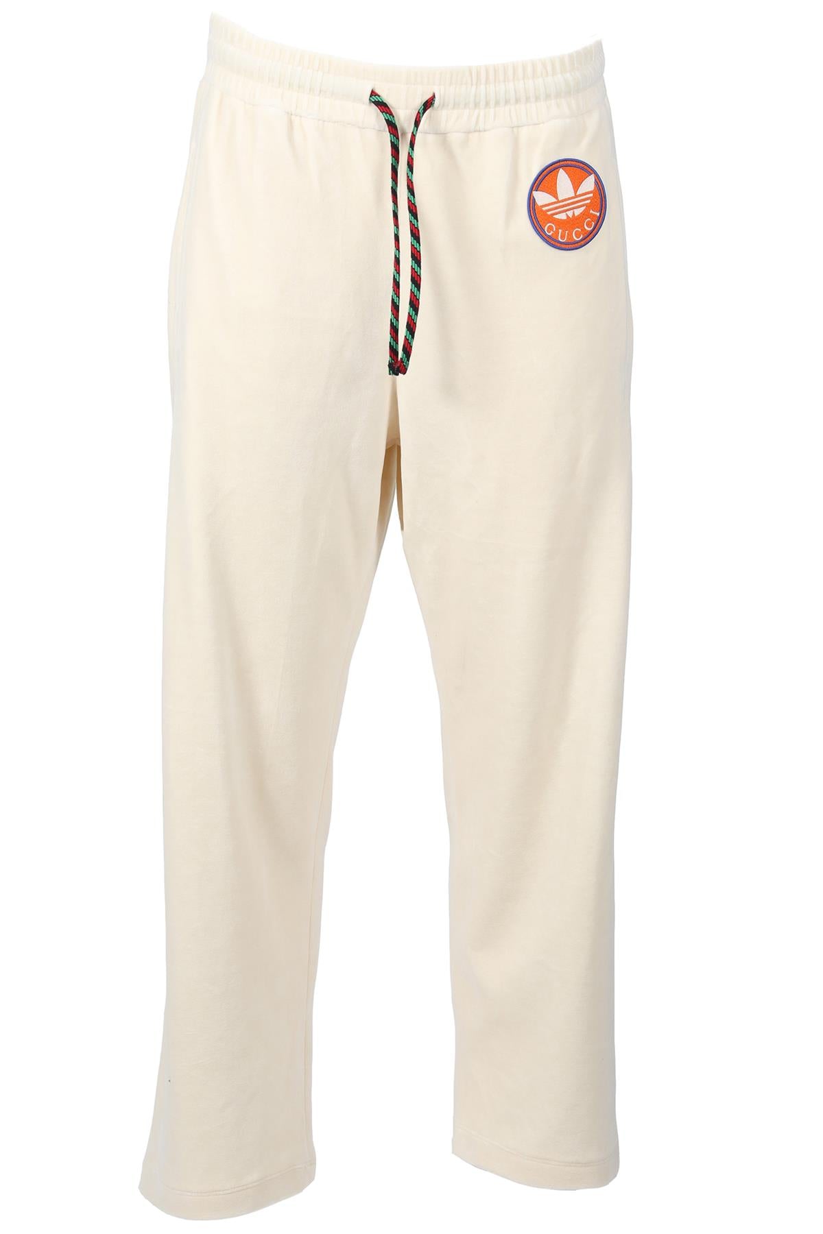 GUCCI + ADIDAS CREAM VELOUR STRAIGHT LEG PANTS MEDIUM