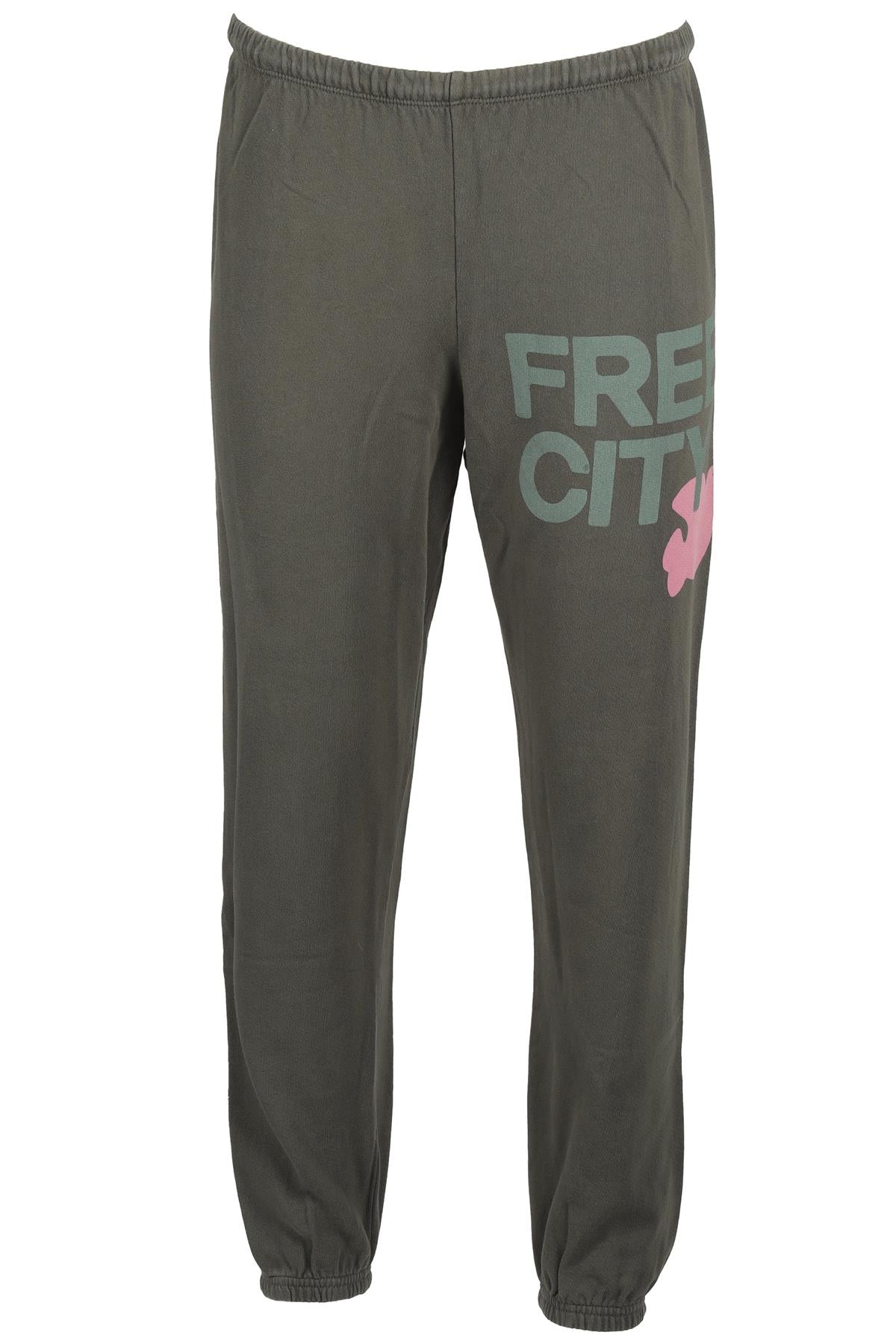 FREE CITY GREEN COTTON TRACK PANTS SMALL